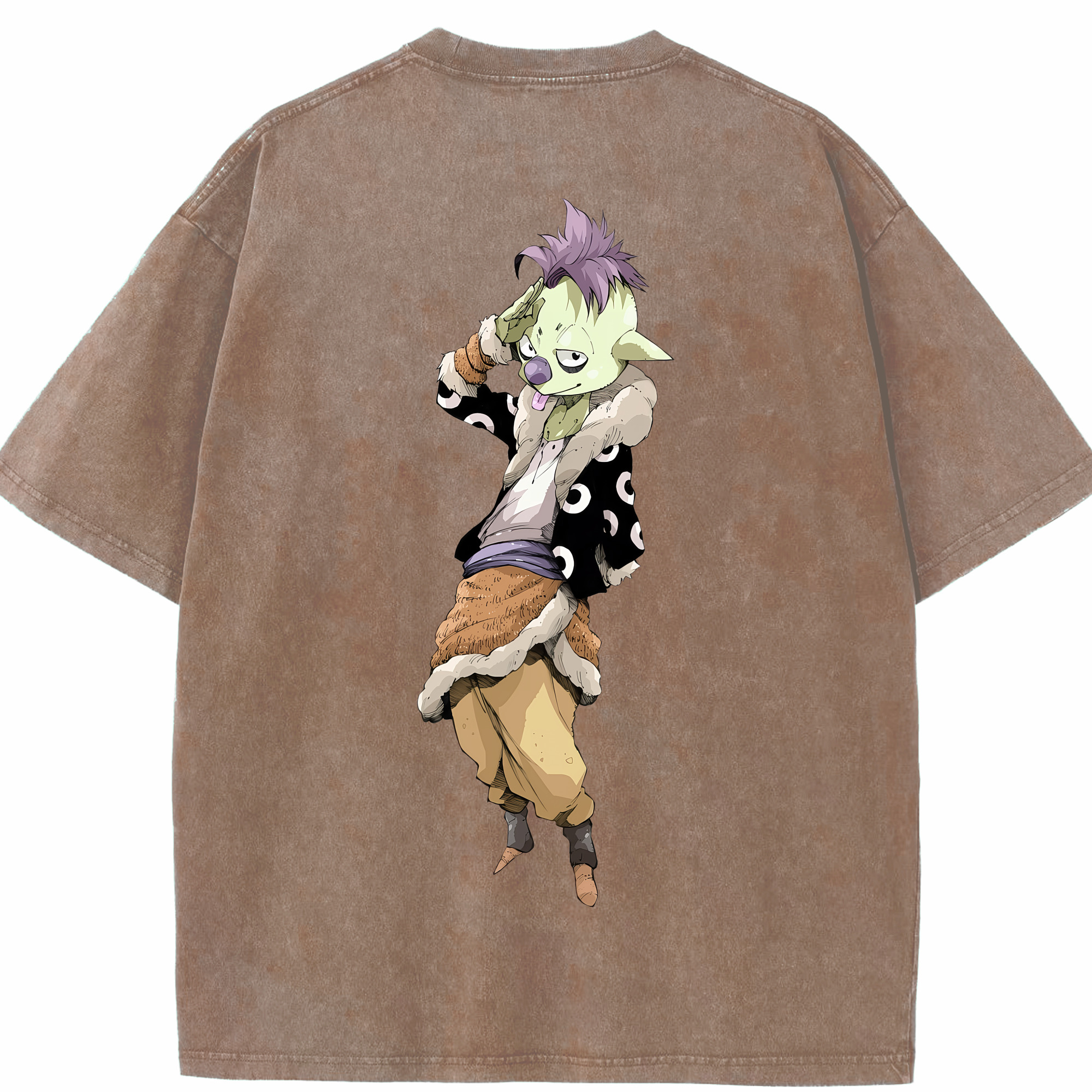 （画像用） 転スラ Regarding Reincarnated to Slime 綿100% ヴィンテージ風 半袖Tシャツ（背面プリント）