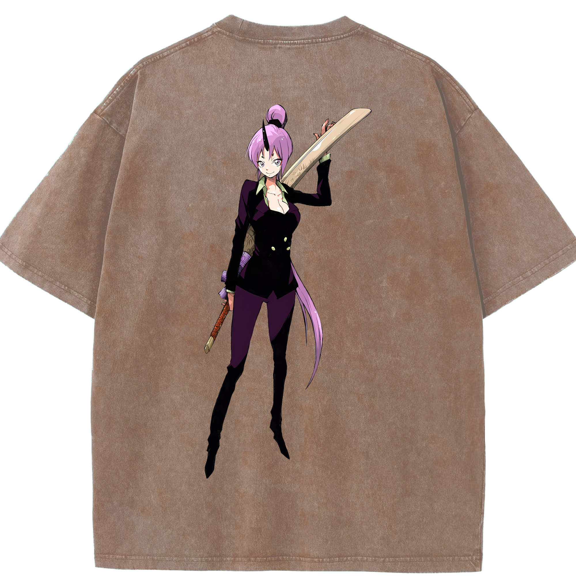 （画像用） 転スラ Regarding Reincarnated to Slime 綿100% ヴィンテージ風 半袖Tシャツ（背面プリント）