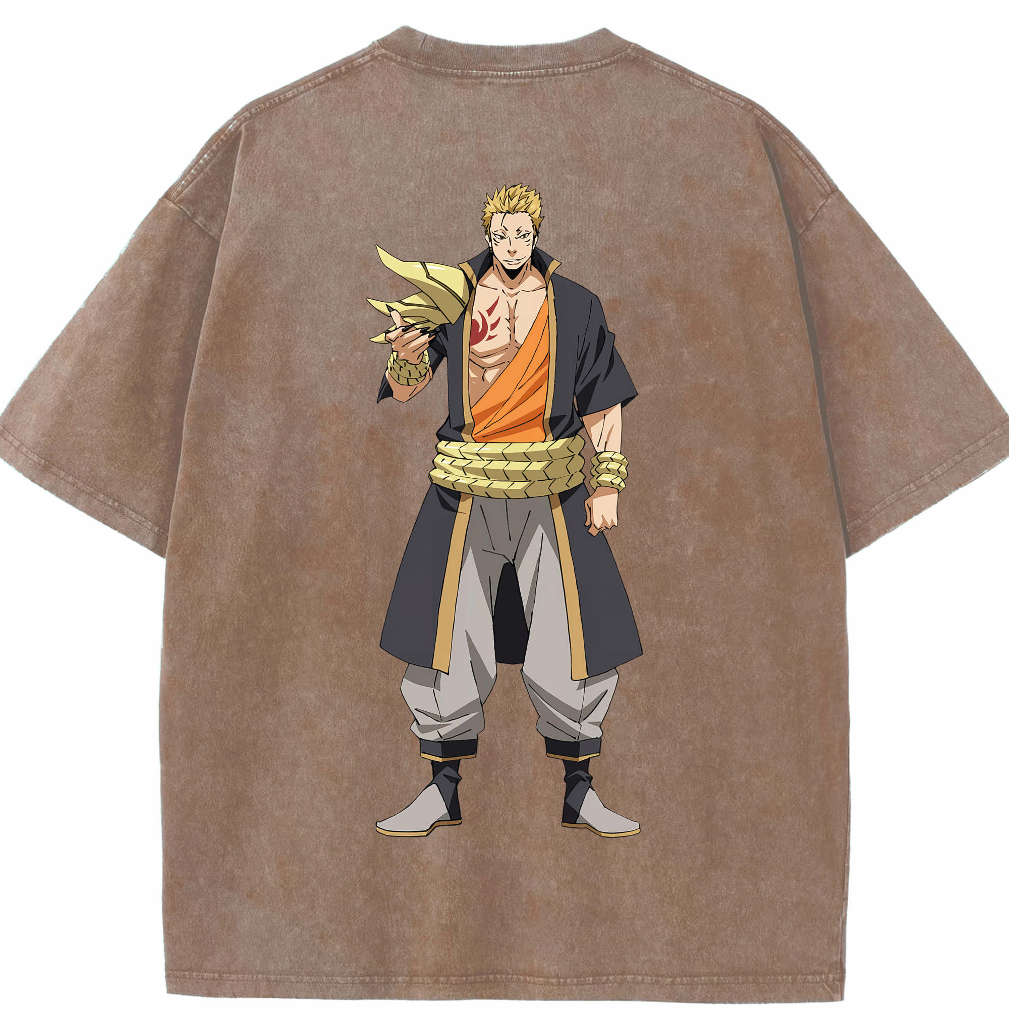 （画像用） 転スラ Regarding Reincarnated to Slime 綿100% ヴィンテージ風 半袖Tシャツ（背面プリント）
