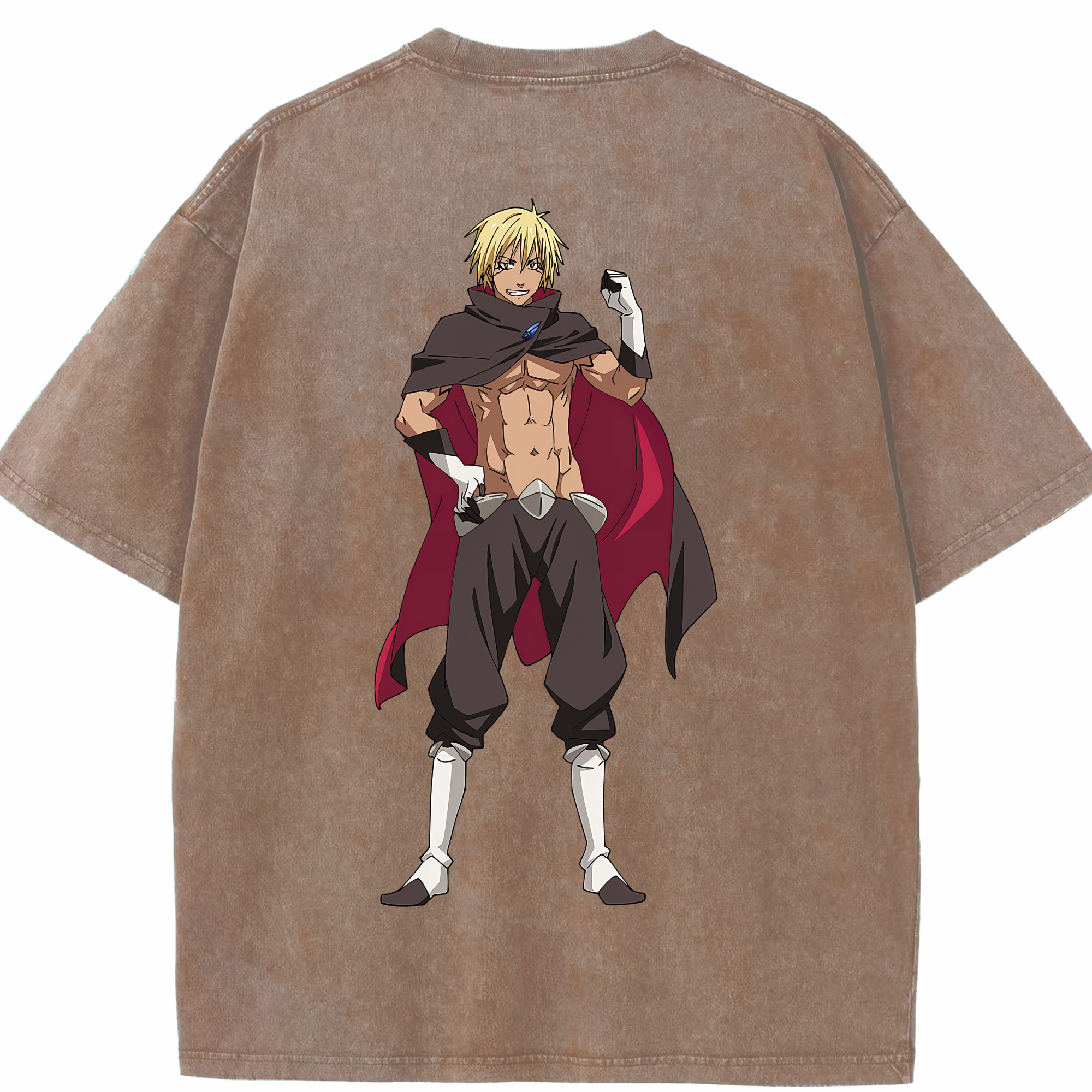 （画像用） 転スラ Regarding Reincarnated to Slime 綿100% ヴィンテージ風 半袖Tシャツ（背面プリント）