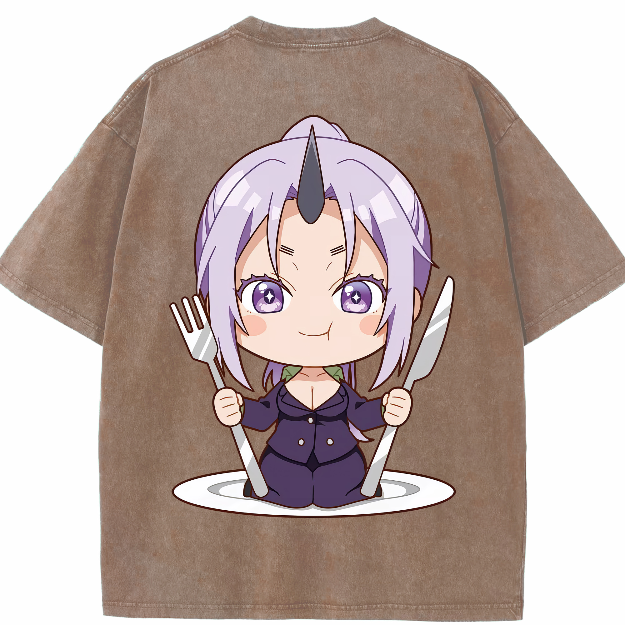 （画像用） 転スラ Regarding Reincarnated to Slime 綿100% ヴィンテージ風 半袖Tシャツ（背面プリント）