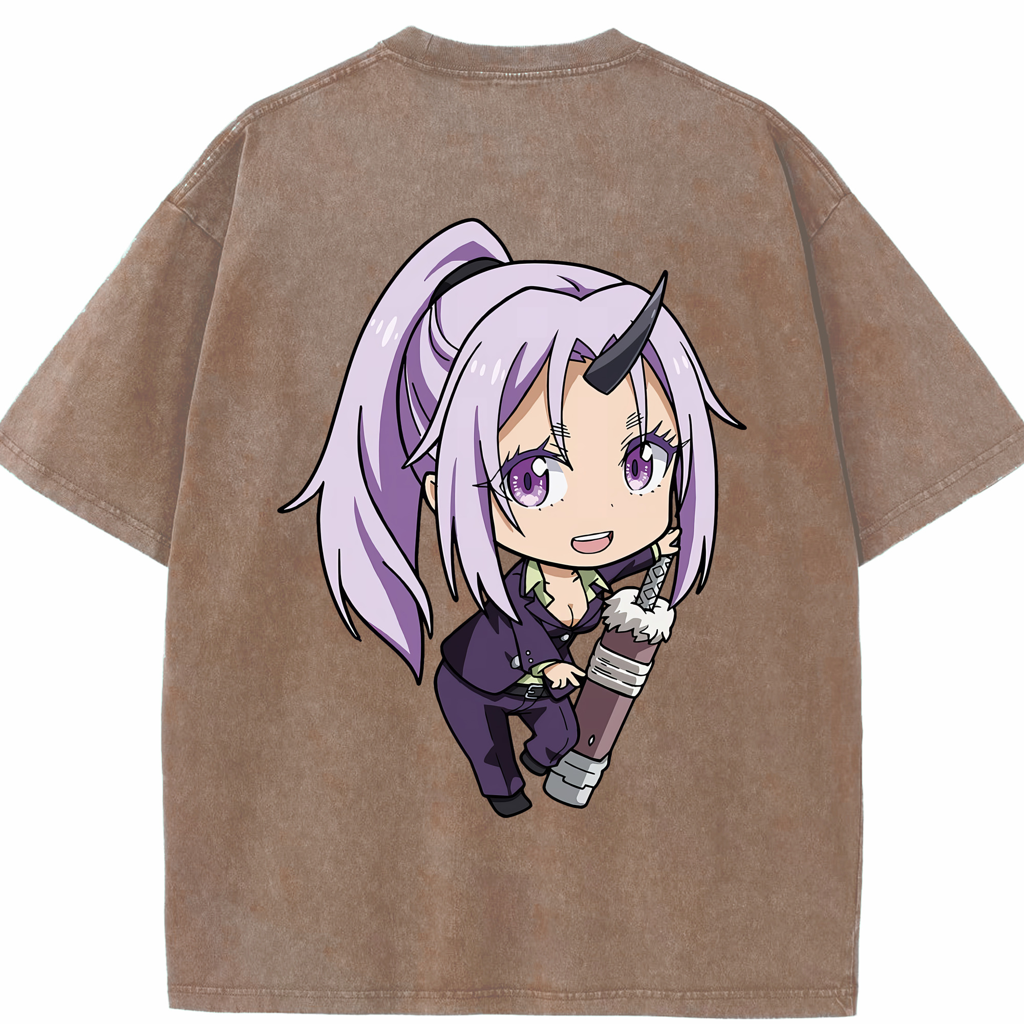 （画像用） 転スラ Regarding Reincarnated to Slime 綿100% ヴィンテージ風 半袖Tシャツ（背面プリント）