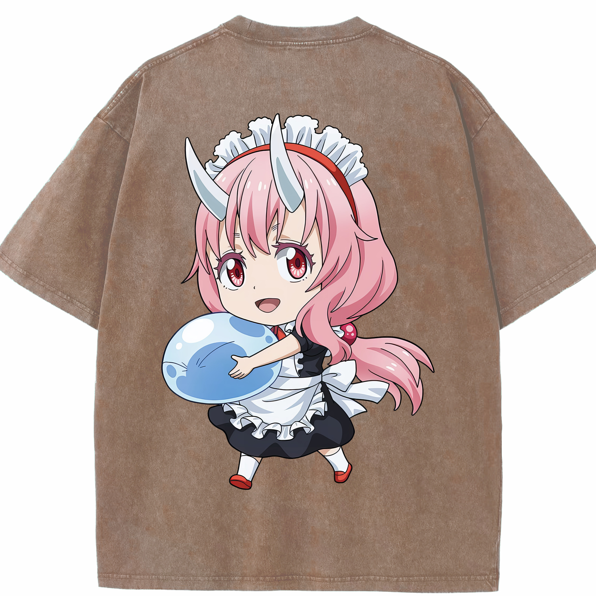 （画像用） 転スラ Regarding Reincarnated to Slime 綿100% ヴィンテージ風 半袖Tシャツ（背面プリント）