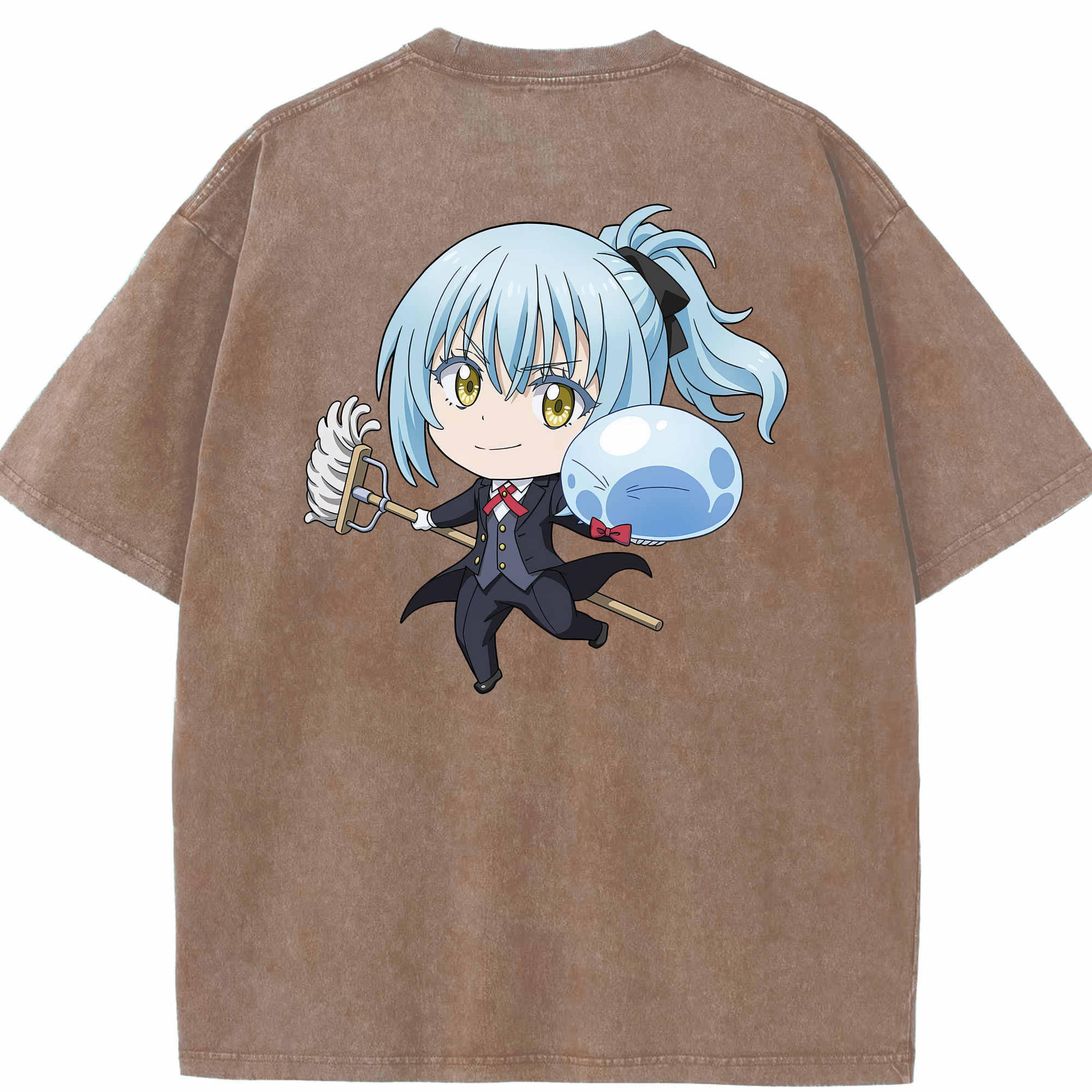 （画像用） 転スラ Regarding Reincarnated to Slime 綿100% ヴィンテージ風 半袖Tシャツ（背面プリント）