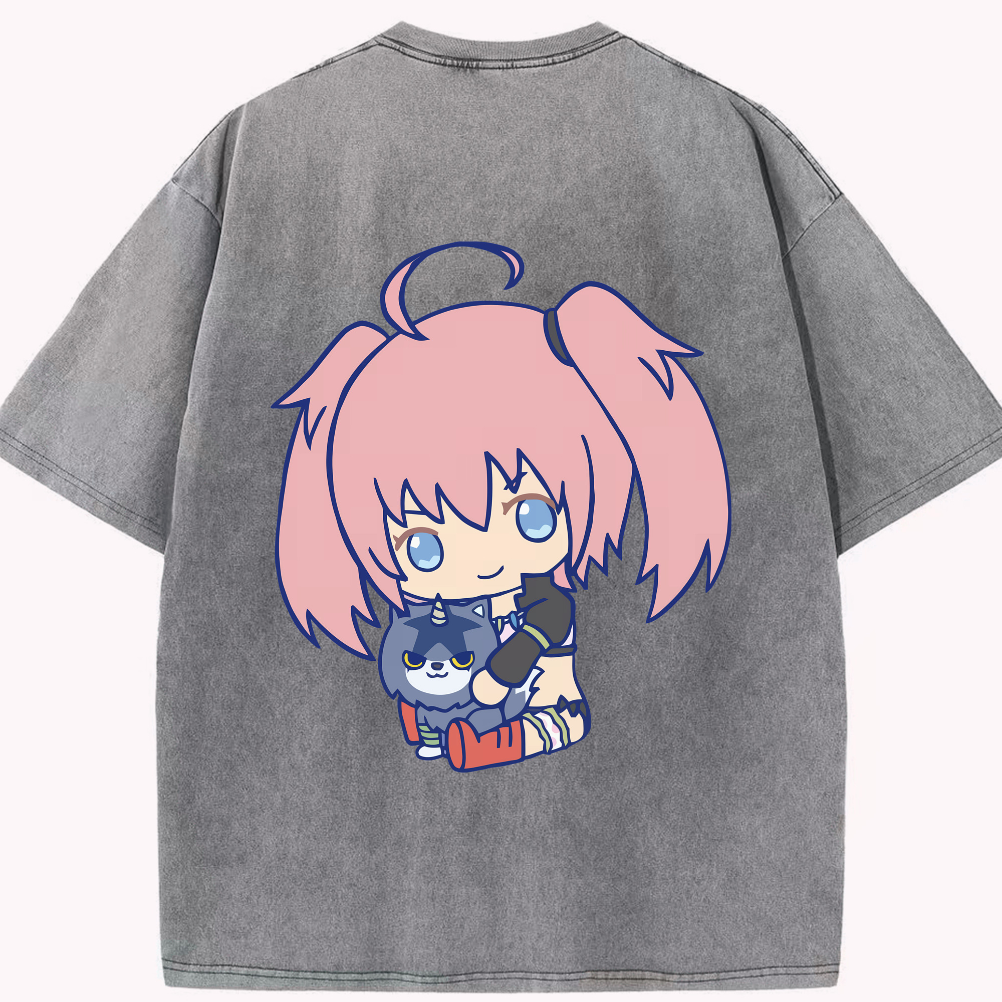 （画像用） 転スラ Regarding Reincarnated to Slime 綿100% ヴィンテージ風 半袖Tシャツ（背面プリント）