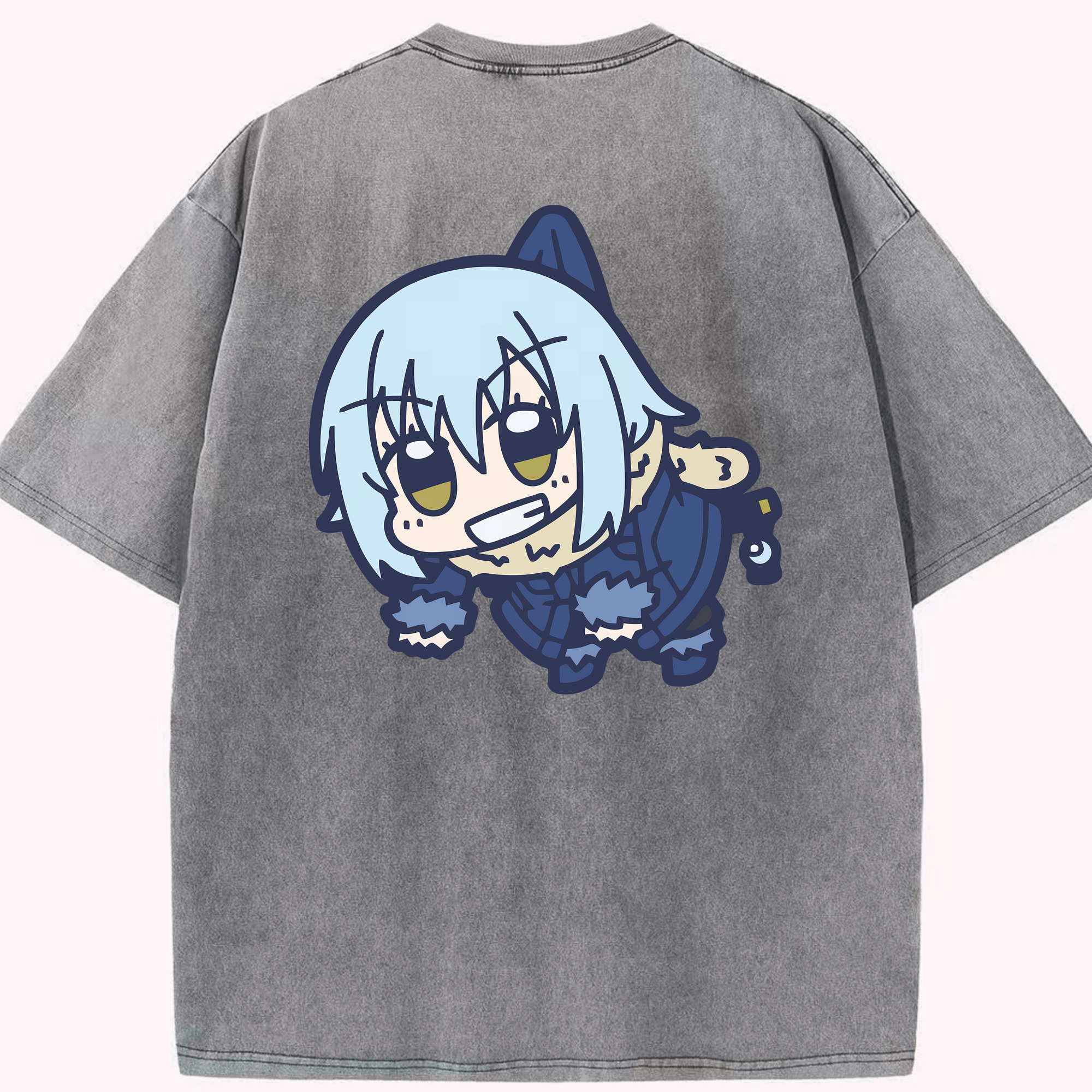 （画像用） 転スラ Regarding Reincarnated to Slime 綿100% ヴィンテージ風 半袖Tシャツ（背面プリント）
