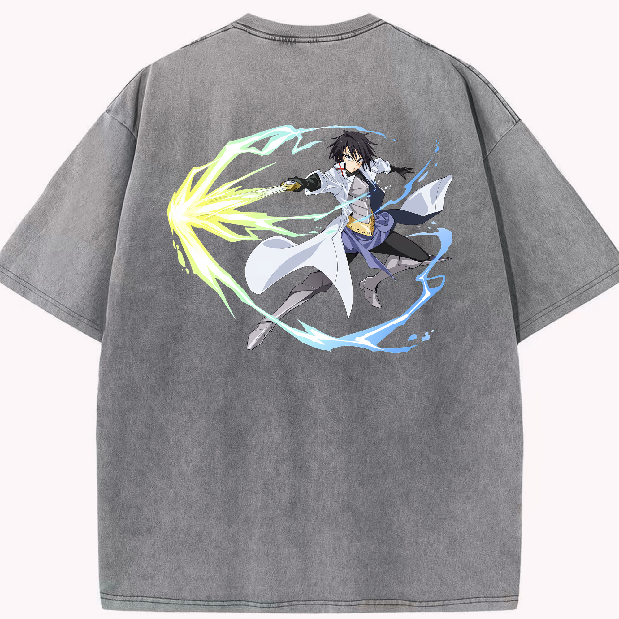 （画像用） 転スラ Regarding Reincarnated to Slime 綿100% ヴィンテージ風 半袖Tシャツ（背面プリント）
