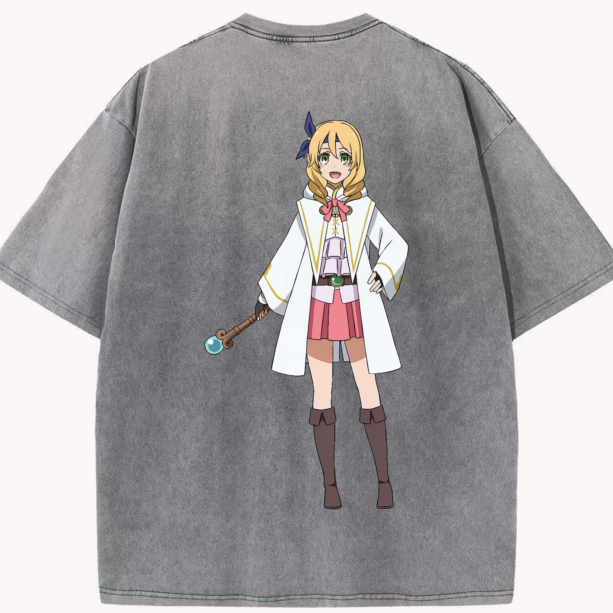 （画像用） 転スラ Regarding Reincarnated to Slime 綿100% ヴィンテージ風 半袖Tシャツ（背面プリント）