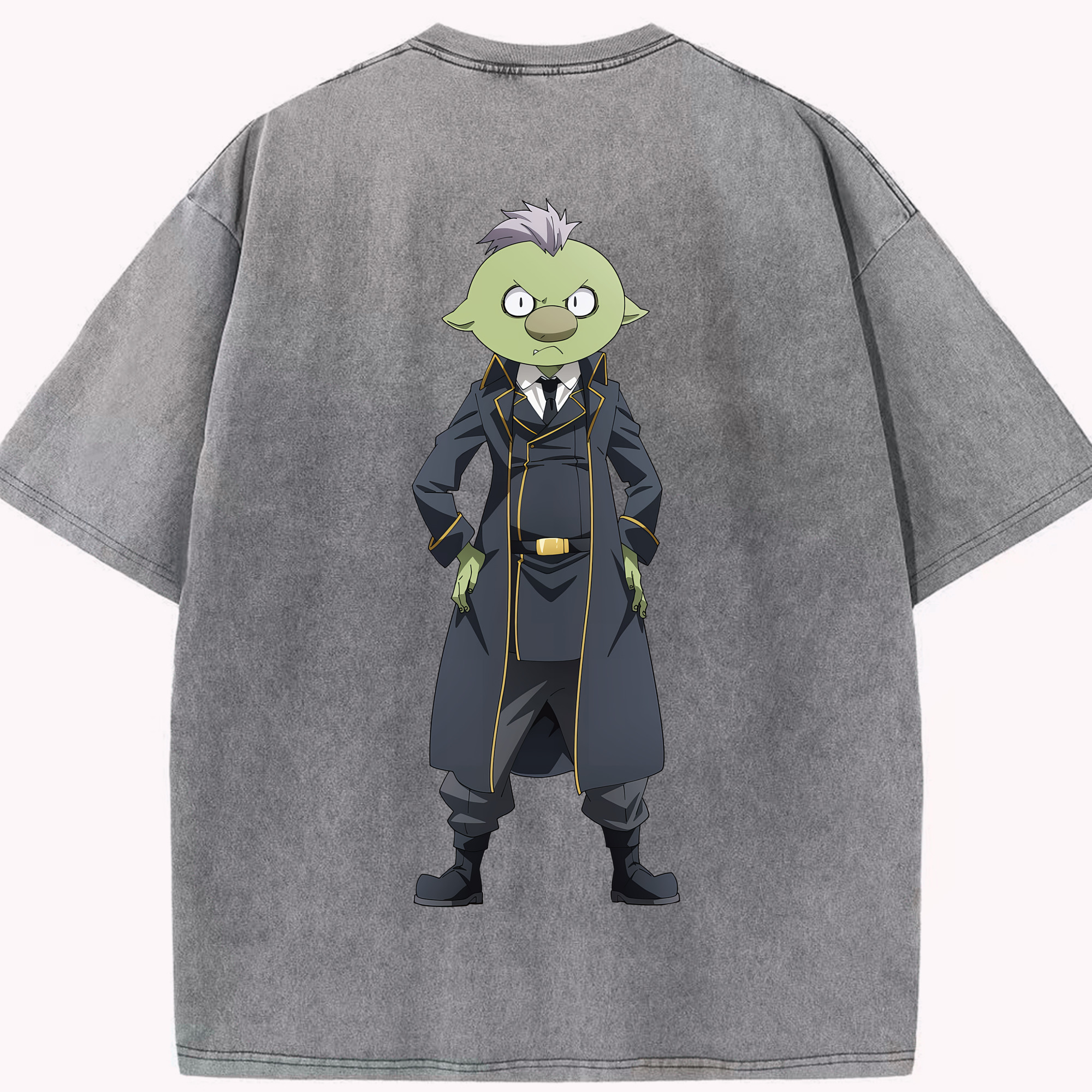 （画像用） 転スラ Regarding Reincarnated to Slime 綿100% ヴィンテージ風 半袖Tシャツ（背面プリント）