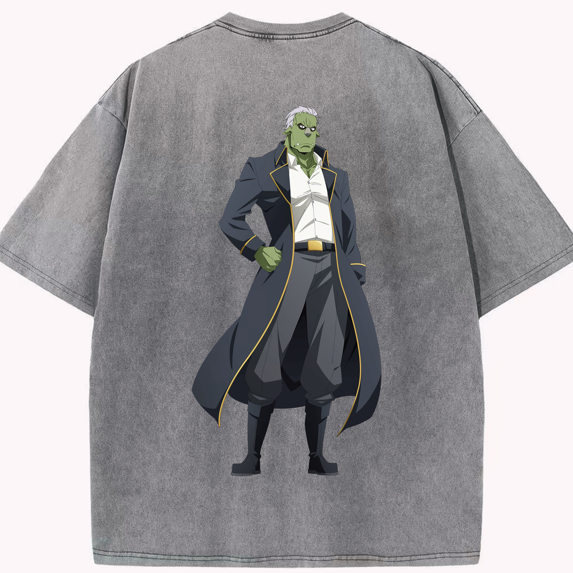 （画像用） 転スラ Regarding Reincarnated to Slime 綿100% ヴィンテージ風 半袖Tシャツ（背面プリント）