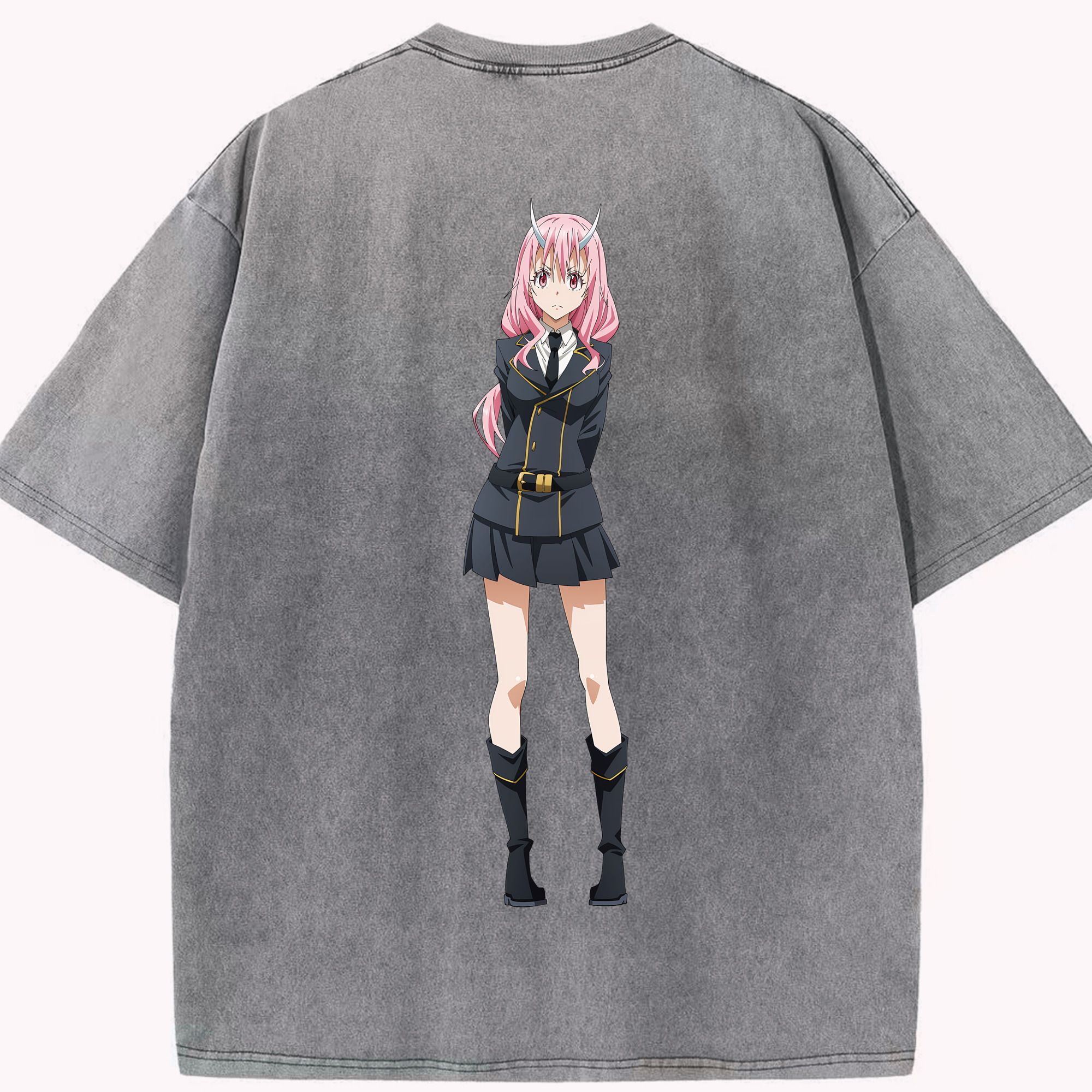 （画像用） 転スラ Regarding Reincarnated to Slime 綿100% ヴィンテージ風 半袖Tシャツ（背面プリント）