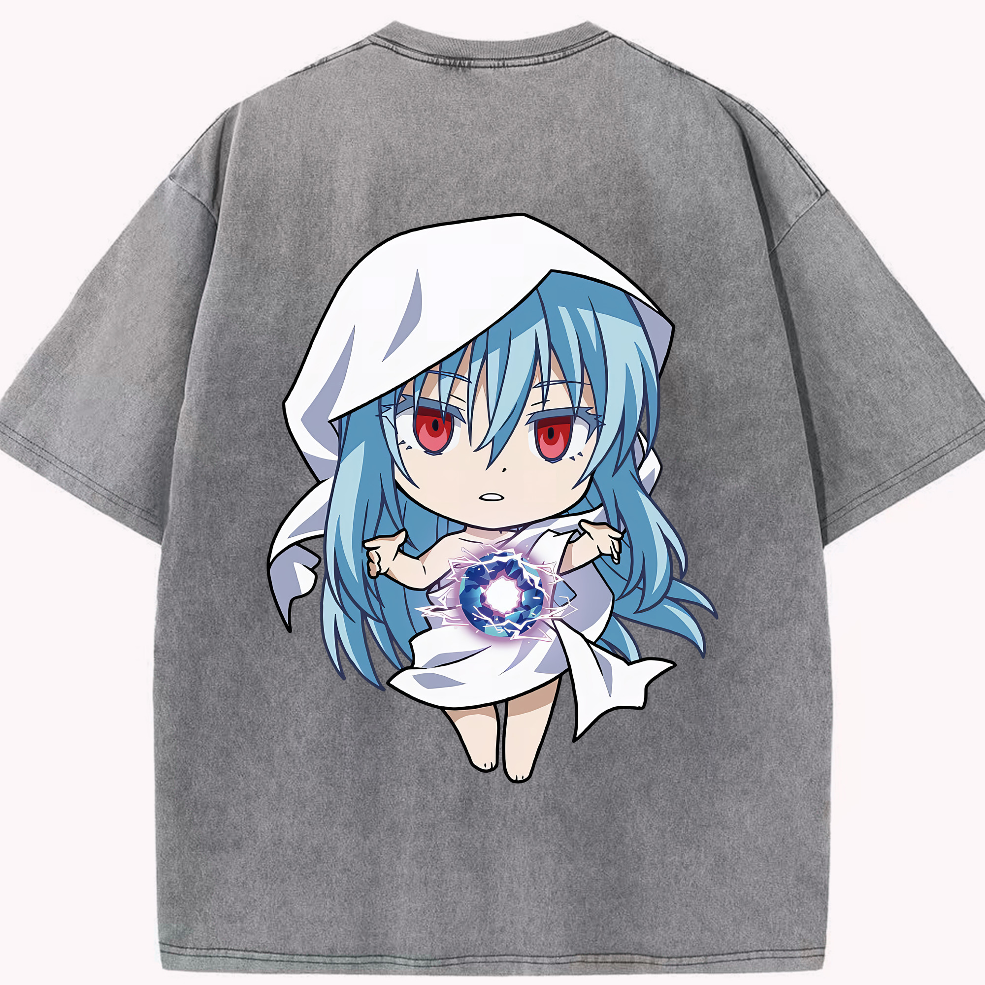 （画像用） 転スラ Regarding Reincarnated to Slime 綿100% ヴィンテージ風 半袖Tシャツ（背面プリント）