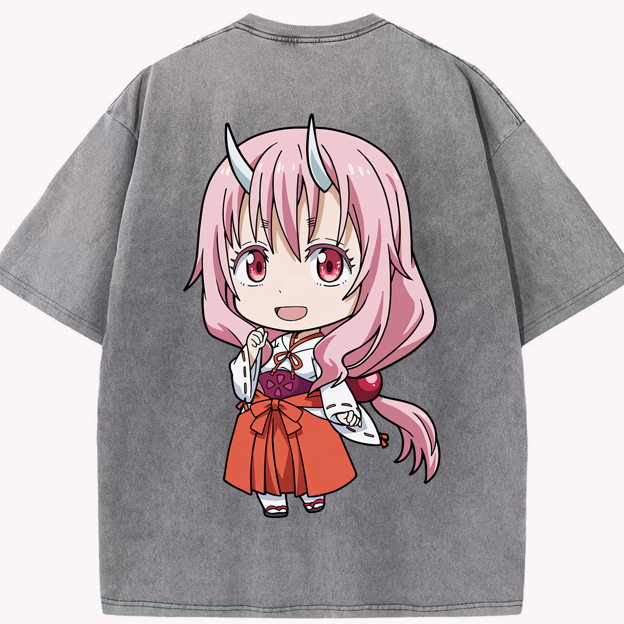 （画像用） 転スラ Regarding Reincarnated to Slime 綿100% ヴィンテージ風 半袖Tシャツ（背面プリント）