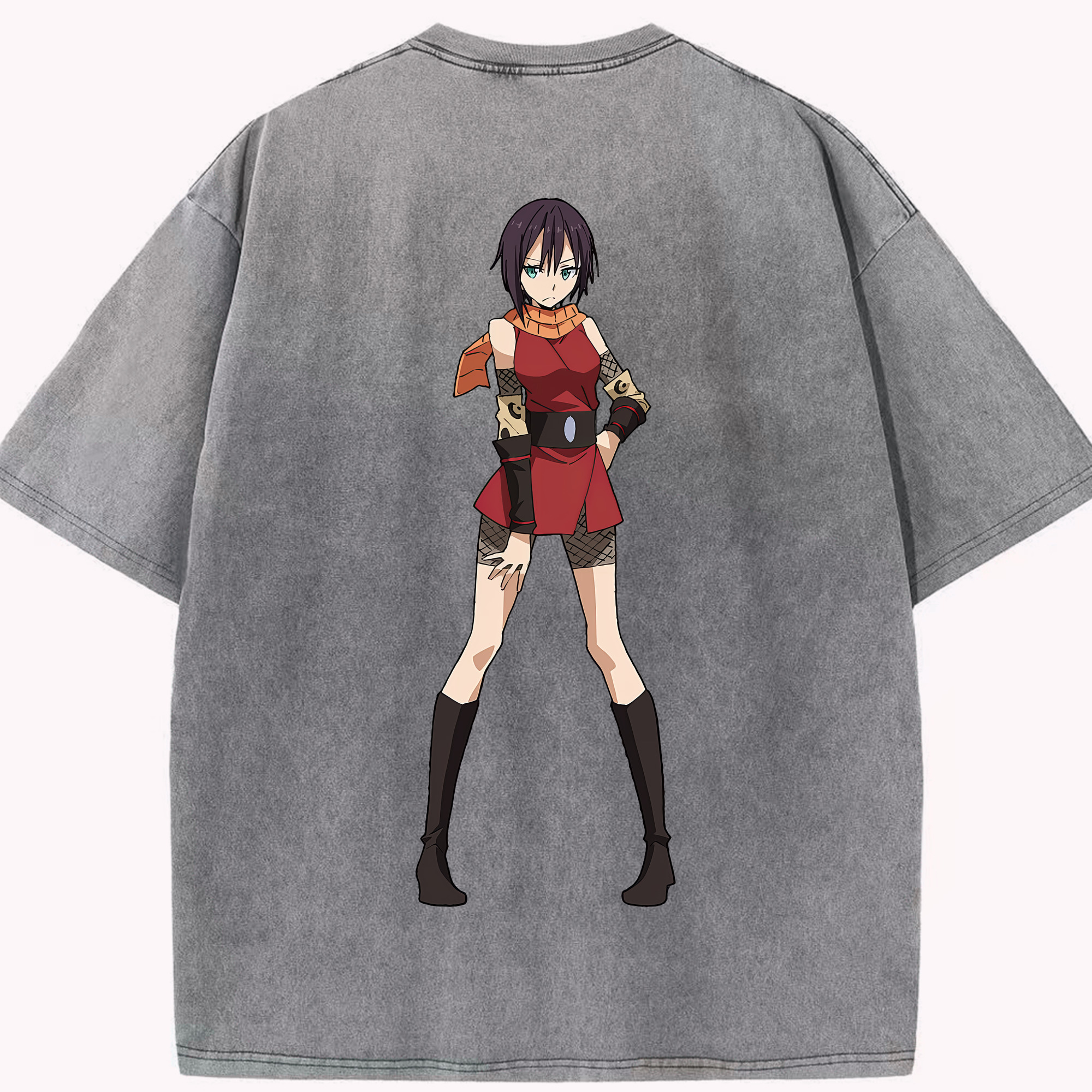 （画像用） 転スラ Regarding Reincarnated to Slime 綿100% ヴィンテージ風 半袖Tシャツ（背面プリント）