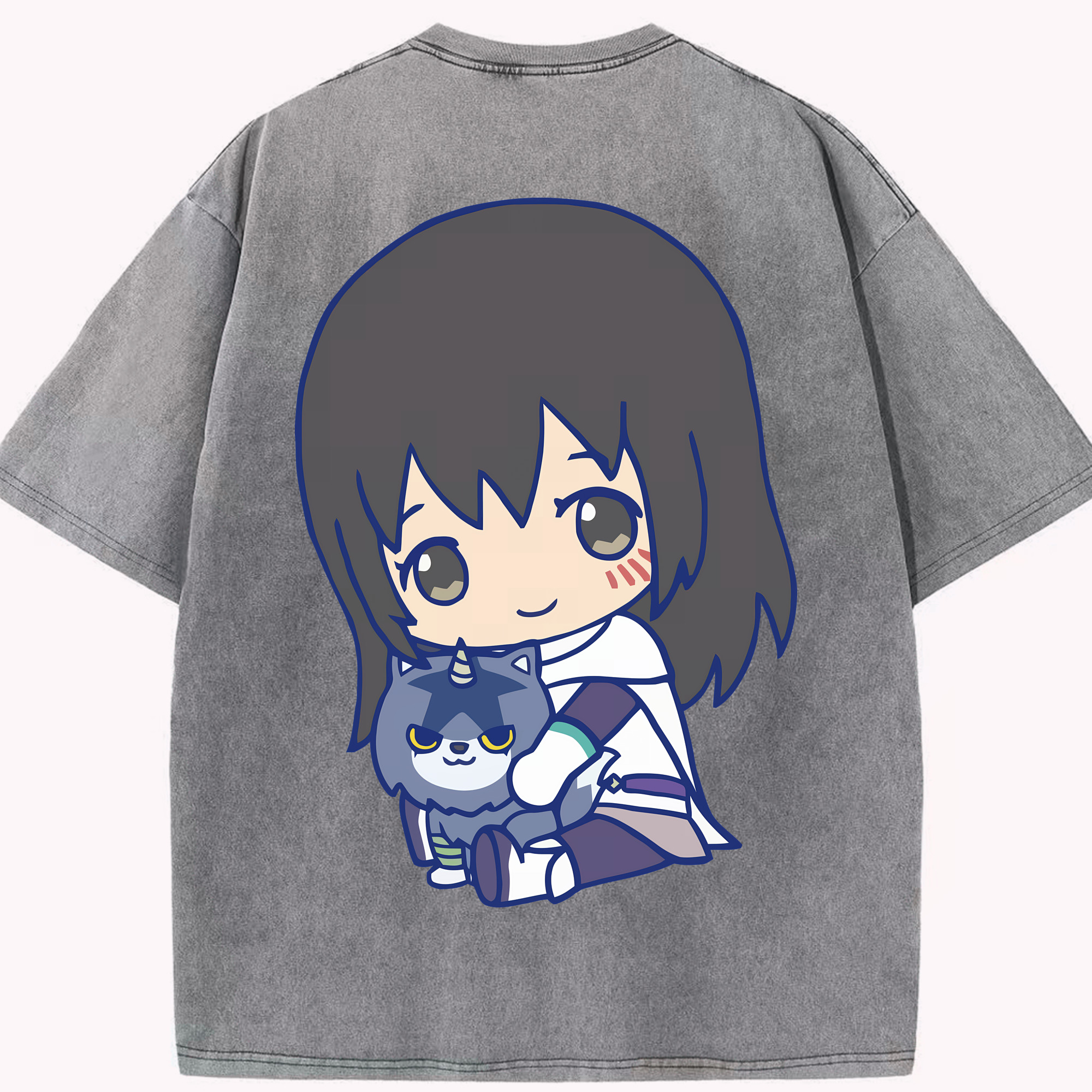 （画像用） 転スラ Regarding Reincarnated to Slime 綿100% ヴィンテージ風 半袖Tシャツ（背面プリント）