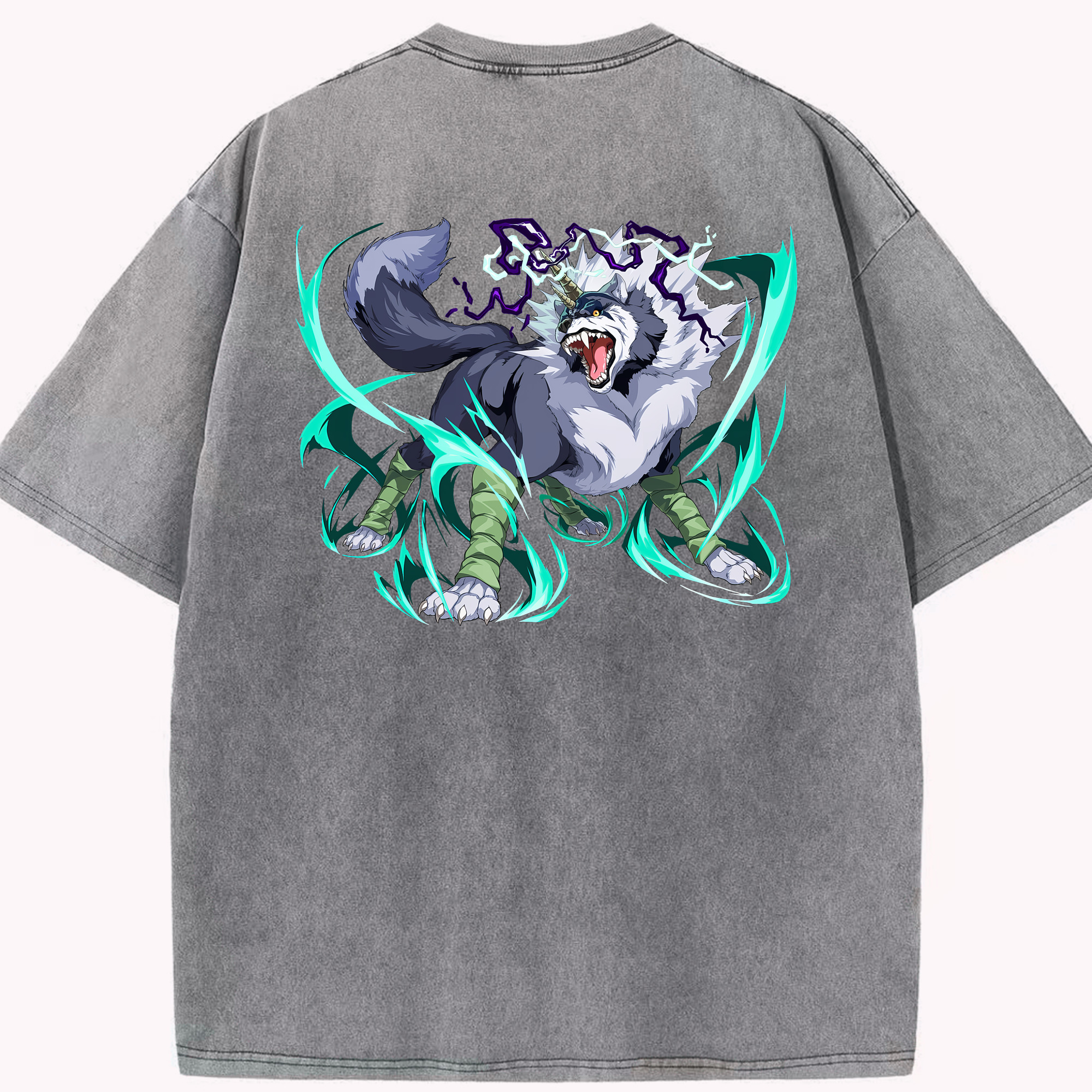 （画像用） 転スラ Regarding Reincarnated to Slime 綿100% ヴィンテージ風 半袖Tシャツ（背面プリント）