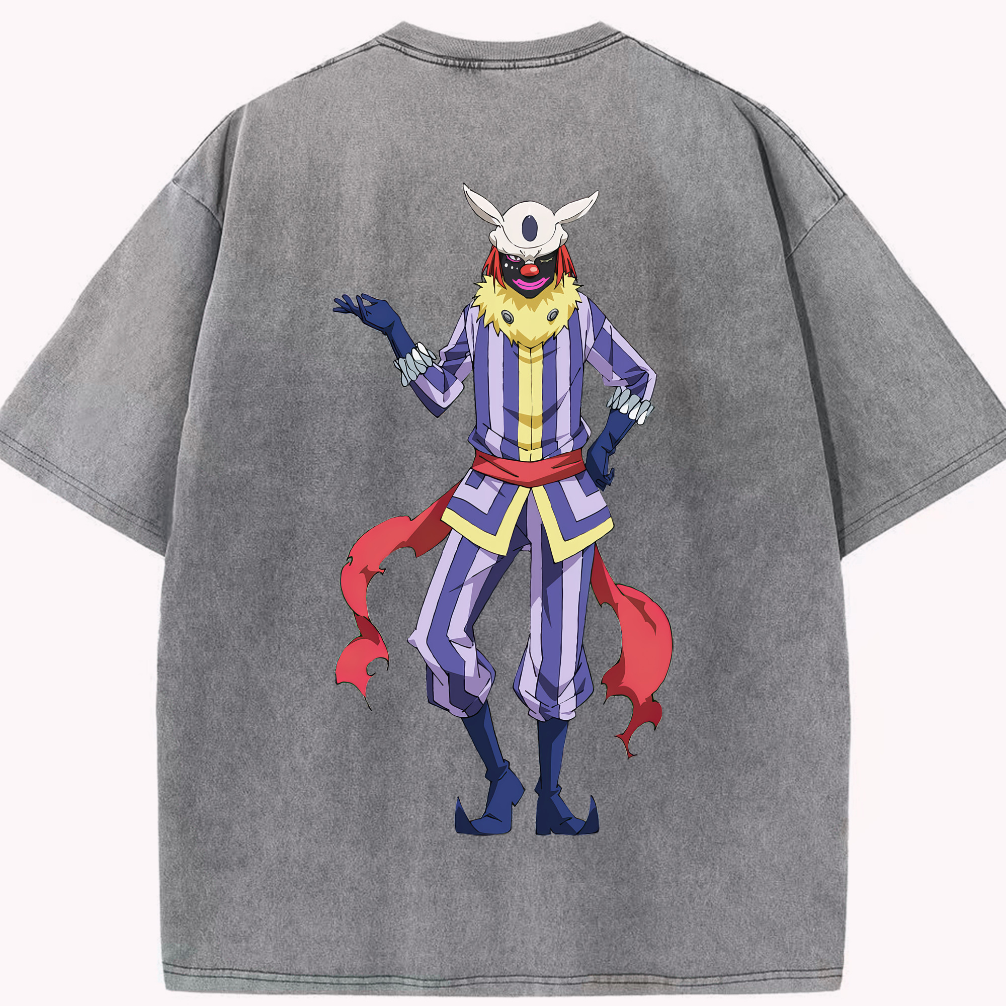 （画像用） 転スラ Regarding Reincarnated to Slime 綿100% ヴィンテージ風 半袖Tシャツ（背面プリント）