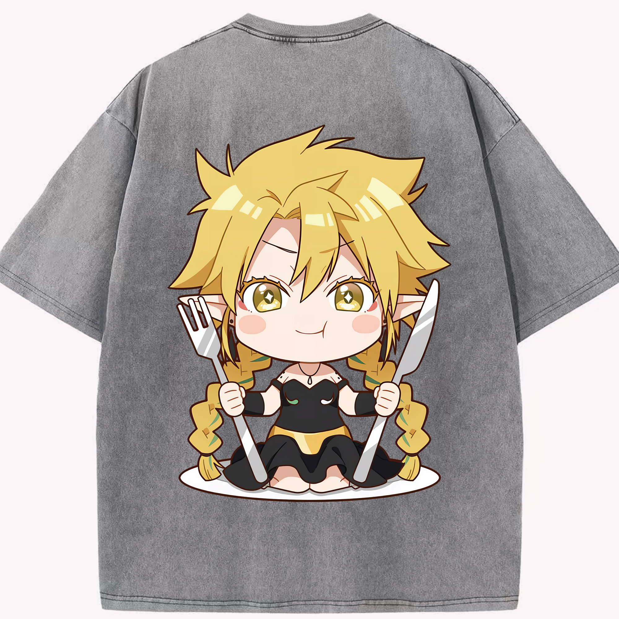 （画像用） 転スラ Regarding Reincarnated to Slime 綿100% ヴィンテージ風 半袖Tシャツ（背面プリント）