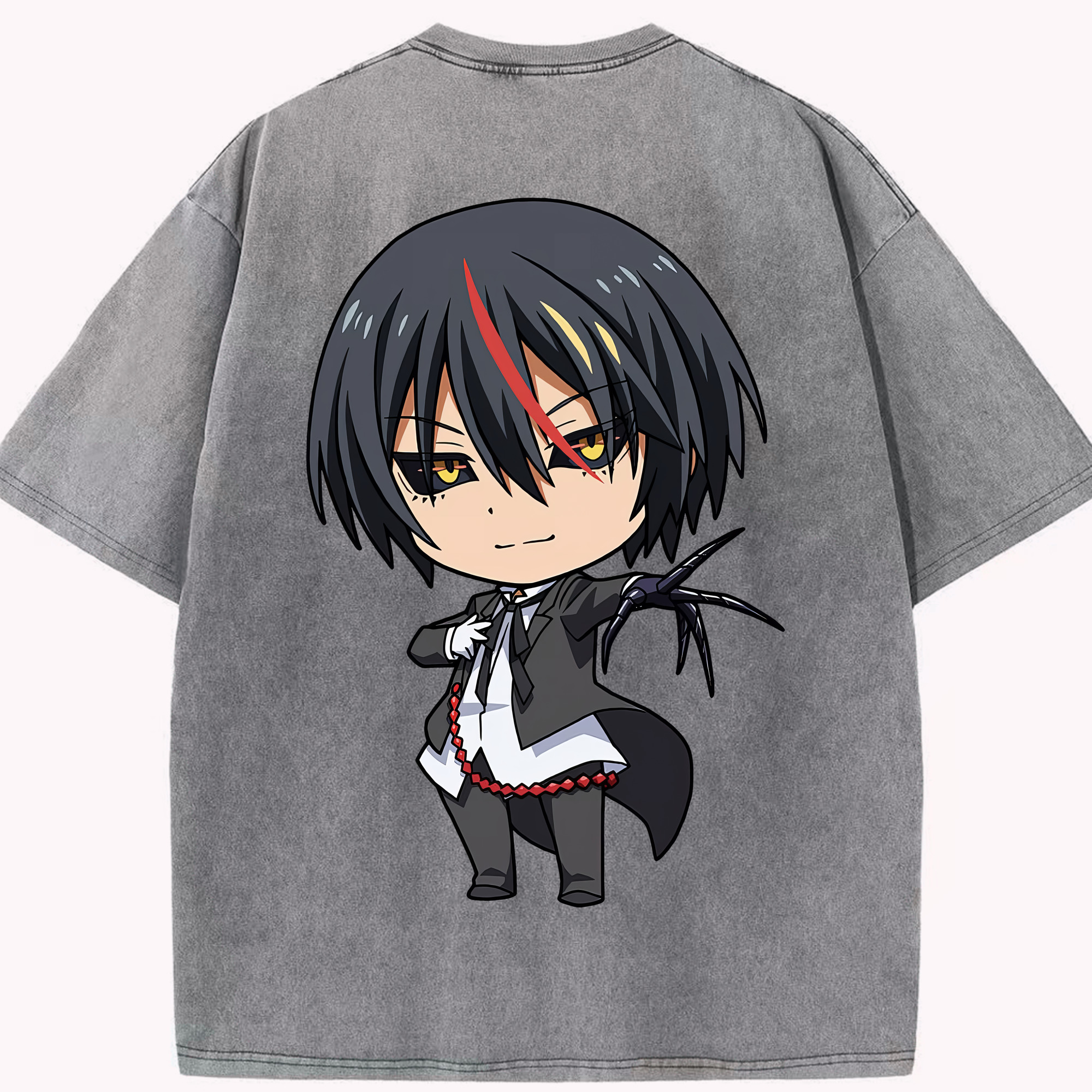 （画像用） 転スラ Regarding Reincarnated to Slime 綿100% ヴィンテージ風 半袖Tシャツ（背面プリント）