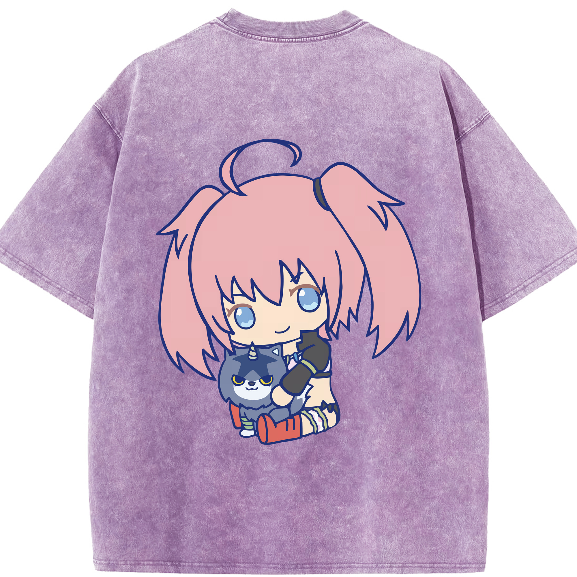 （画像用） 転スラ Regarding Reincarnated to Slime 綿100% ヴィンテージ風 半袖Tシャツ（背面プリント）
