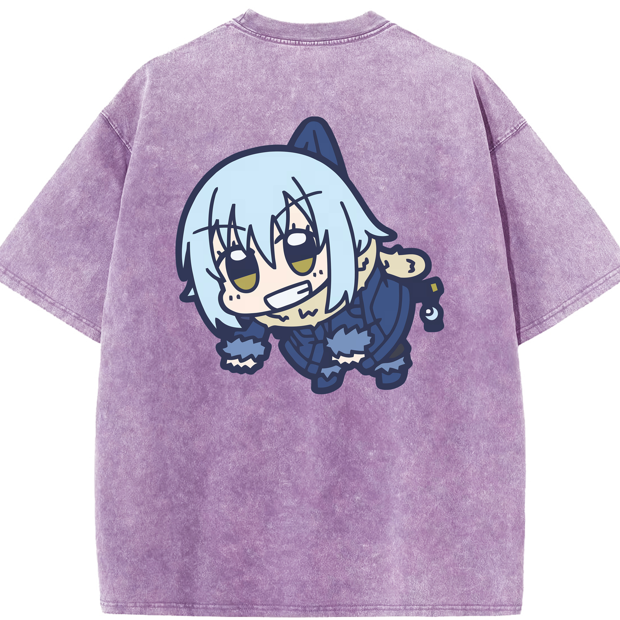 （画像用） 転スラ Regarding Reincarnated to Slime 綿100% ヴィンテージ風 半袖Tシャツ（背面プリント）