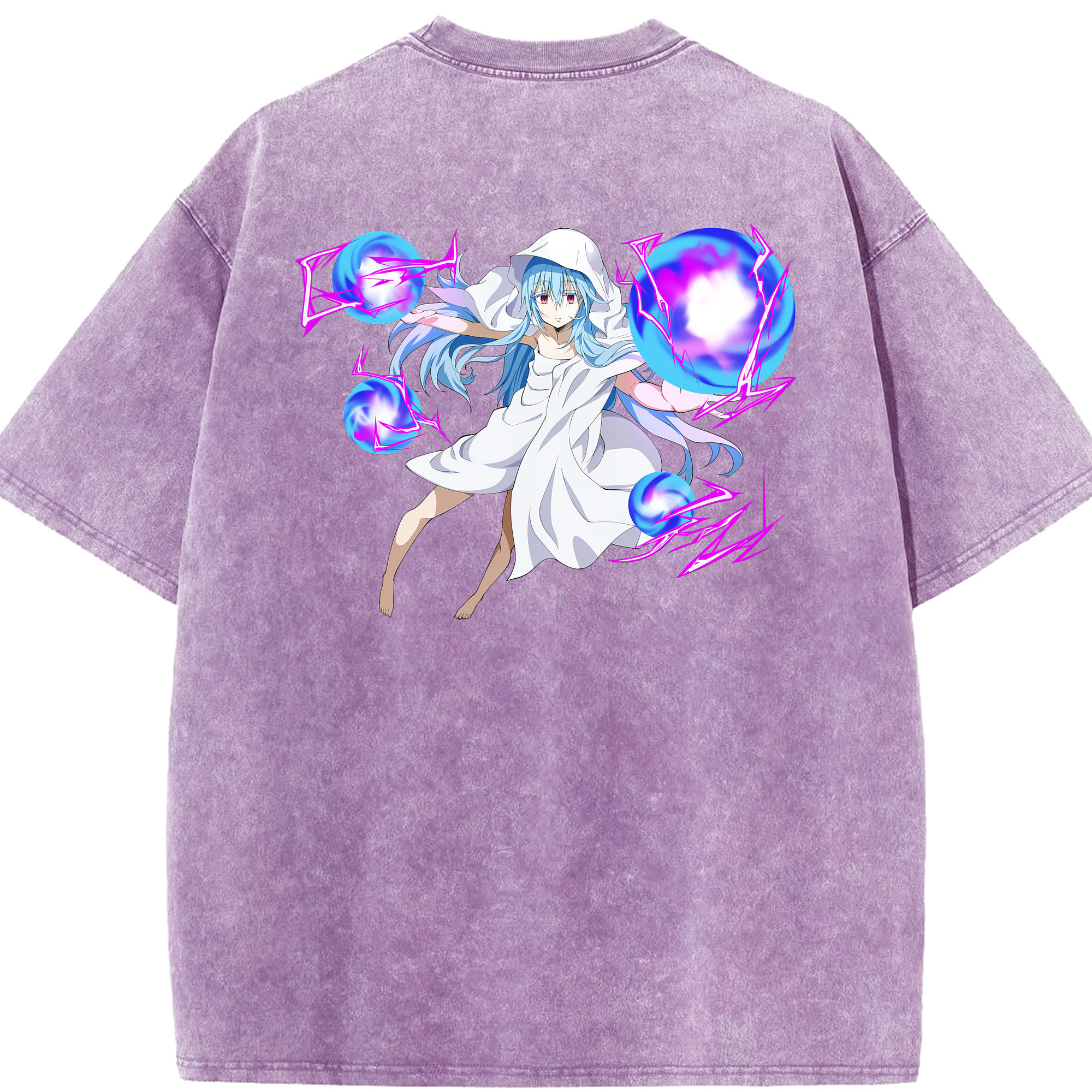 （画像用） 転スラ Regarding Reincarnated to Slime 綿100% ヴィンテージ風 半袖Tシャツ（背面プリント）