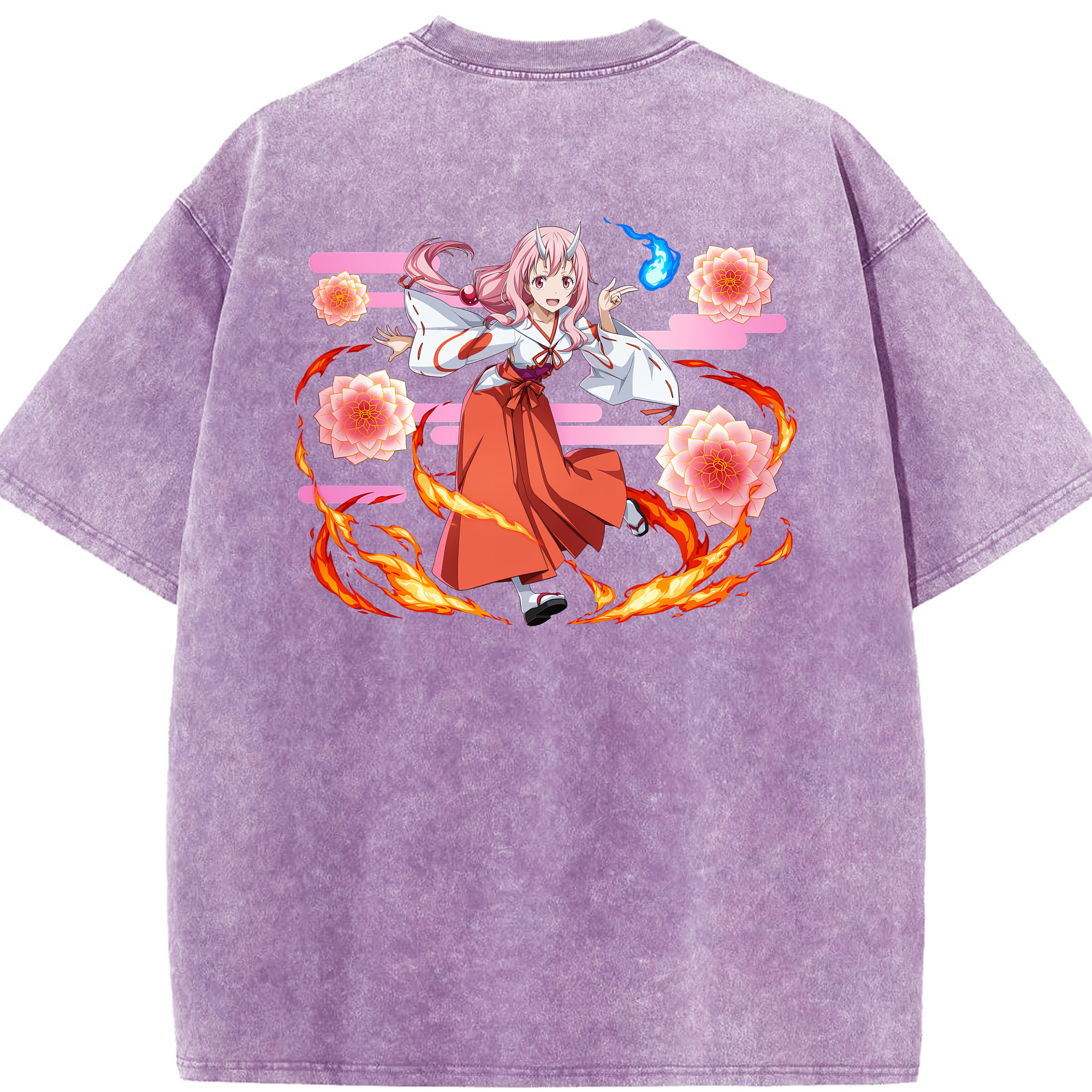 （画像用） 転スラ Regarding Reincarnated to Slime 綿100% ヴィンテージ風 半袖Tシャツ（背面プリント）