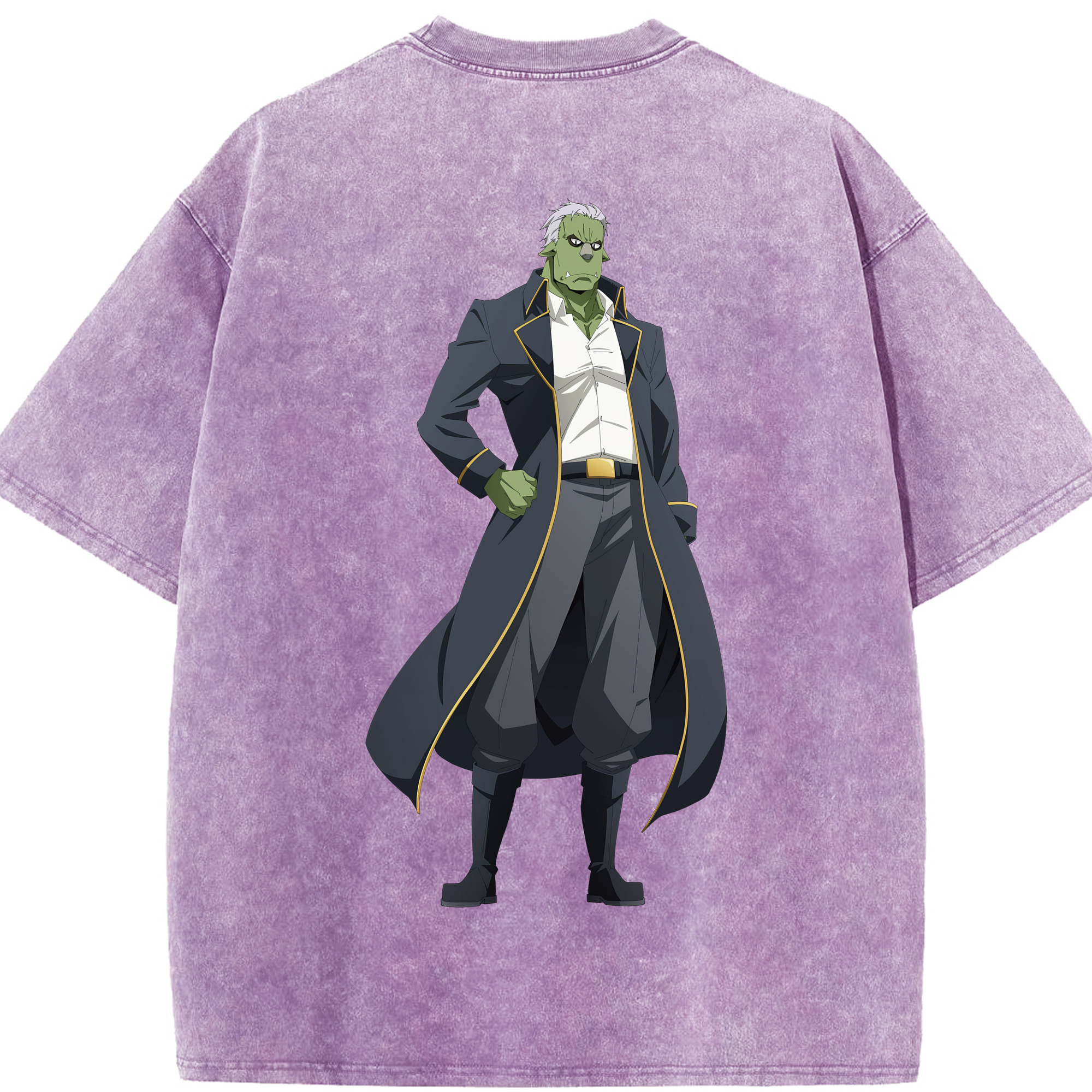 （画像用） 転スラ Regarding Reincarnated to Slime 綿100% ヴィンテージ風 半袖Tシャツ（背面プリント）