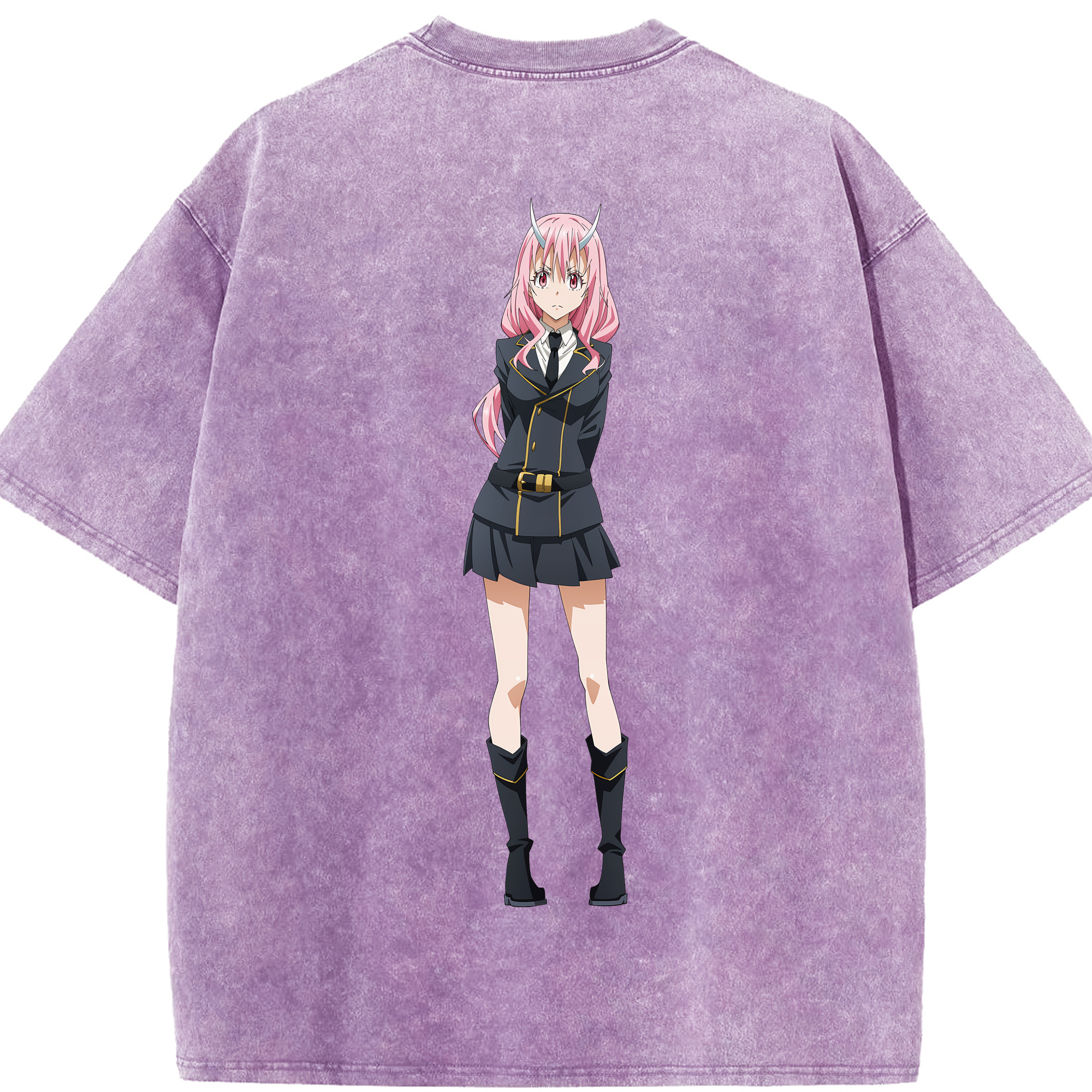 （画像用） 転スラ Regarding Reincarnated to Slime 綿100% ヴィンテージ風 半袖Tシャツ（背面プリント）