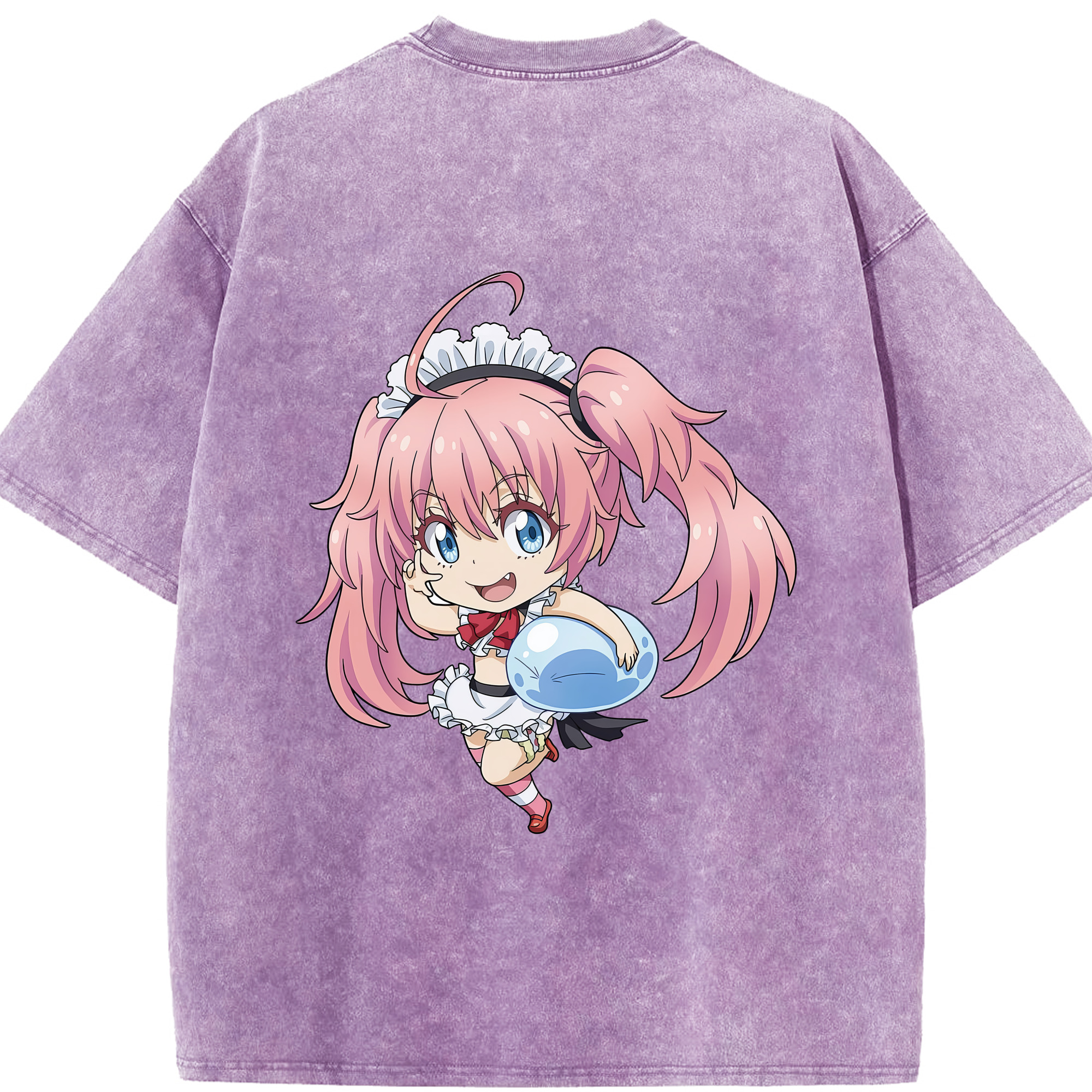 （画像用） 転スラ Regarding Reincarnated to Slime 綿100% ヴィンテージ風 半袖Tシャツ（背面プリント）