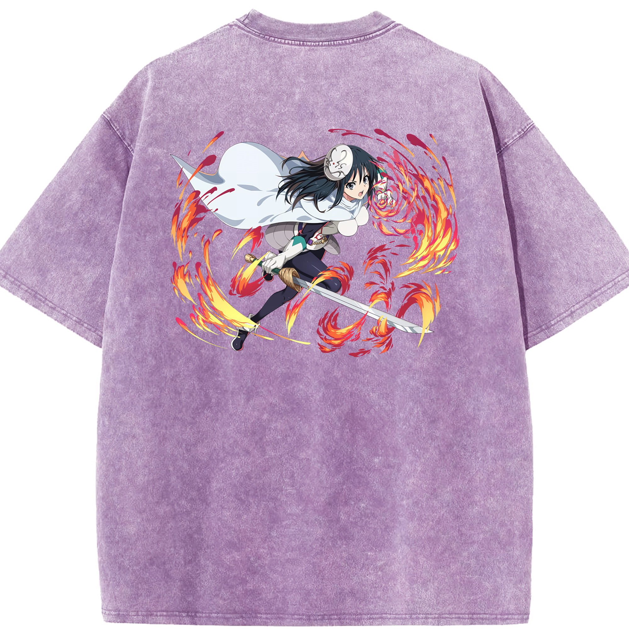 （画像用） 転スラ Regarding Reincarnated to Slime 綿100% ヴィンテージ風 半袖Tシャツ（背面プリント）