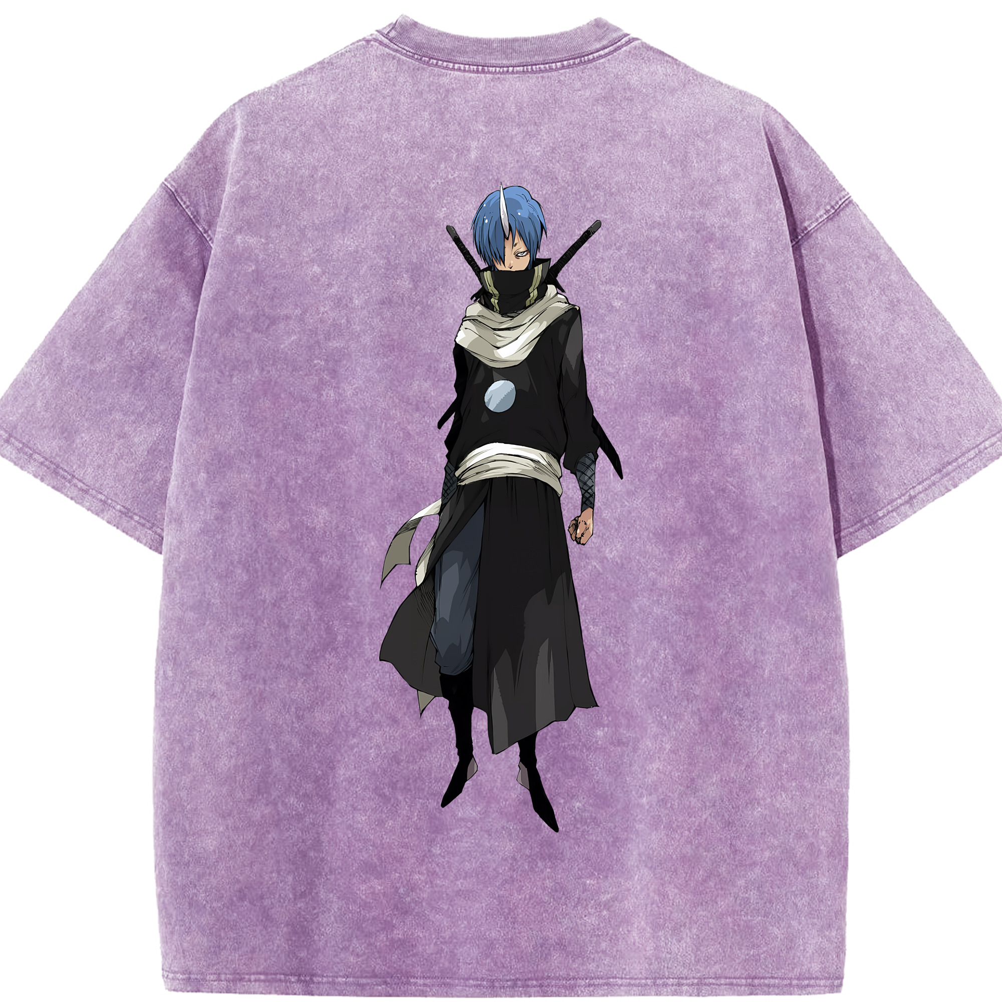 （画像用） 転スラ Regarding Reincarnated to Slime 綿100% ヴィンテージ風 半袖Tシャツ（背面プリント）