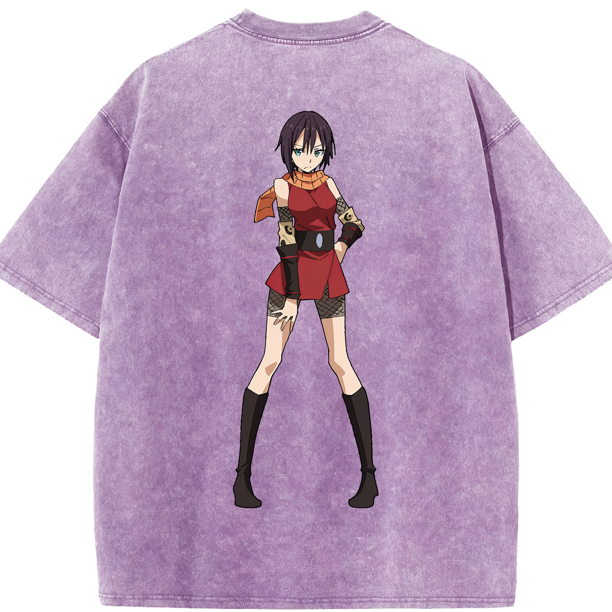 （画像用） 転スラ Regarding Reincarnated to Slime 綿100% ヴィンテージ風 半袖Tシャツ（背面プリント）