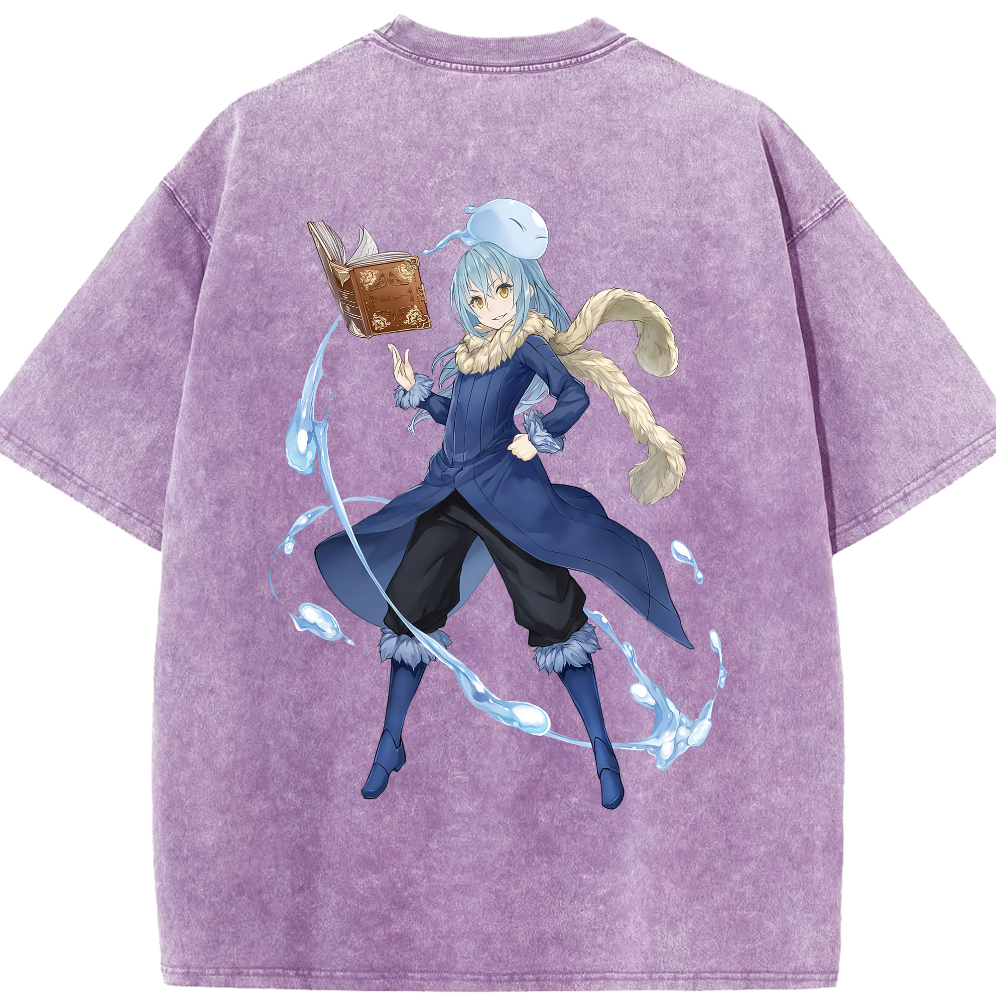 （画像用） 転スラ Regarding Reincarnated to Slime 綿100% ヴィンテージ風 半袖Tシャツ（背面プリント）