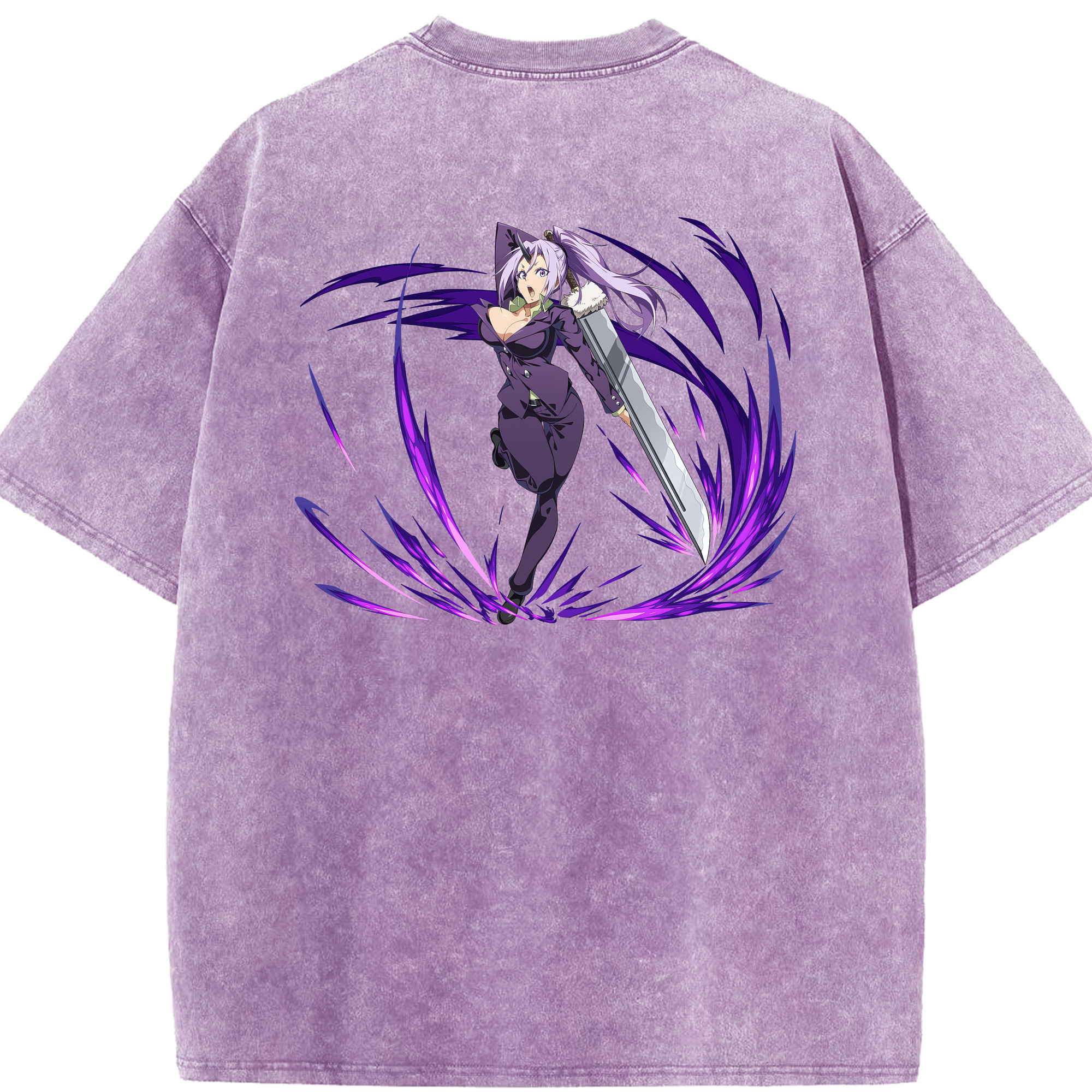 （画像用） 転スラ Regarding Reincarnated to Slime 綿100% ヴィンテージ風 半袖Tシャツ（背面プリント）