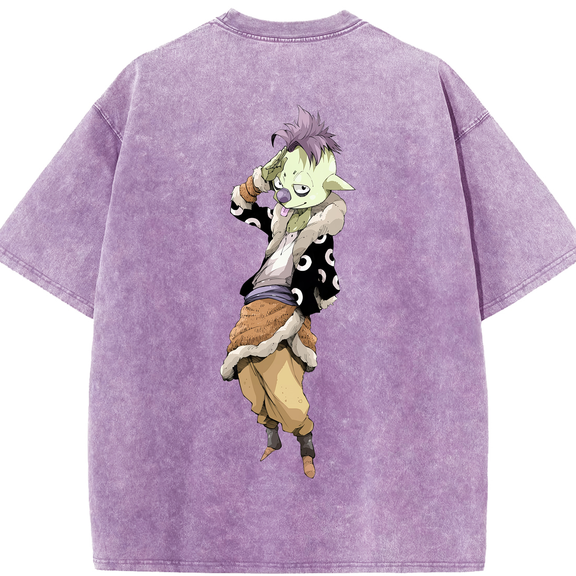 （画像用） 転スラ Regarding Reincarnated to Slime 綿100% ヴィンテージ風 半袖Tシャツ（背面プリント）