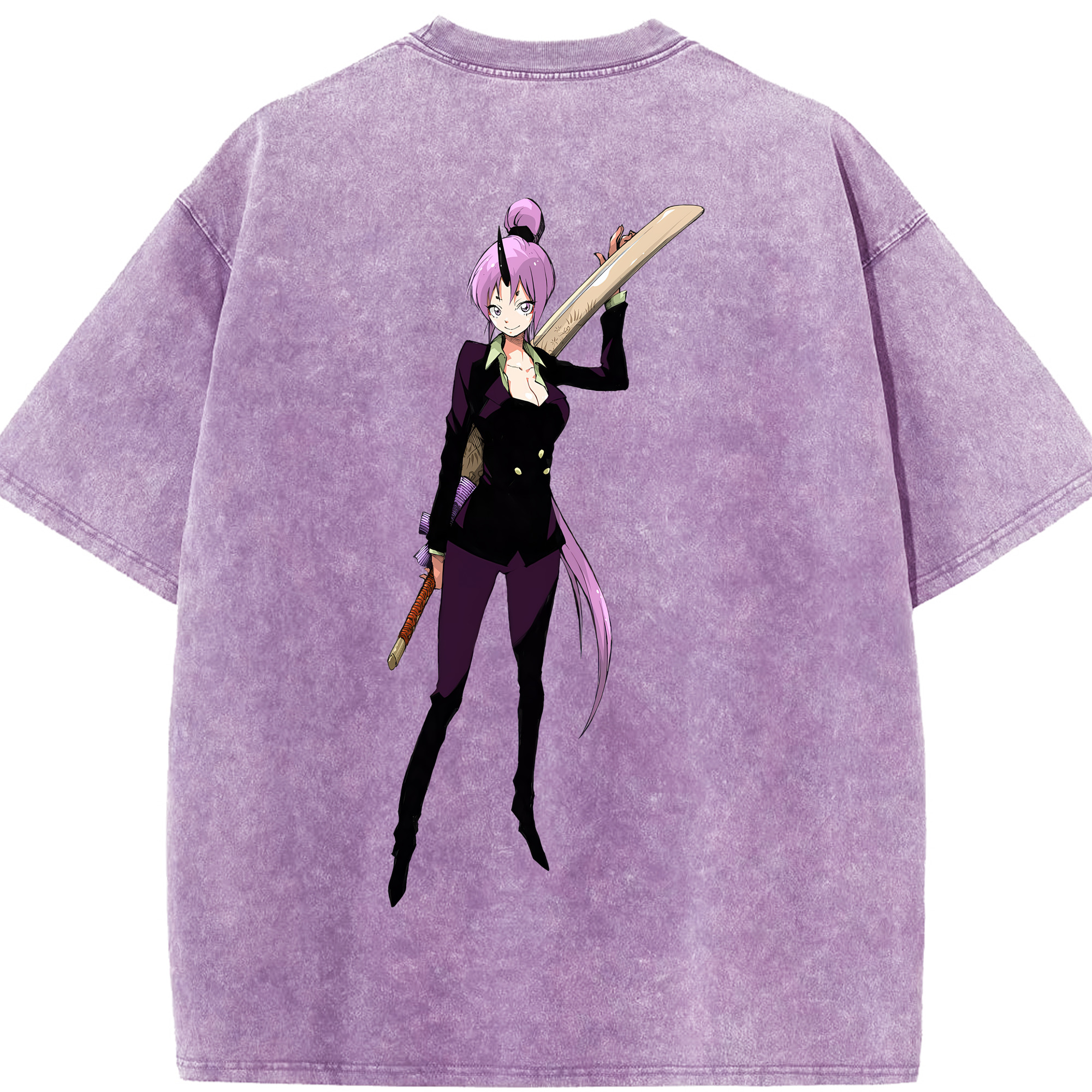 （画像用） 転スラ Regarding Reincarnated to Slime 綿100% ヴィンテージ風 半袖Tシャツ（背面プリント）