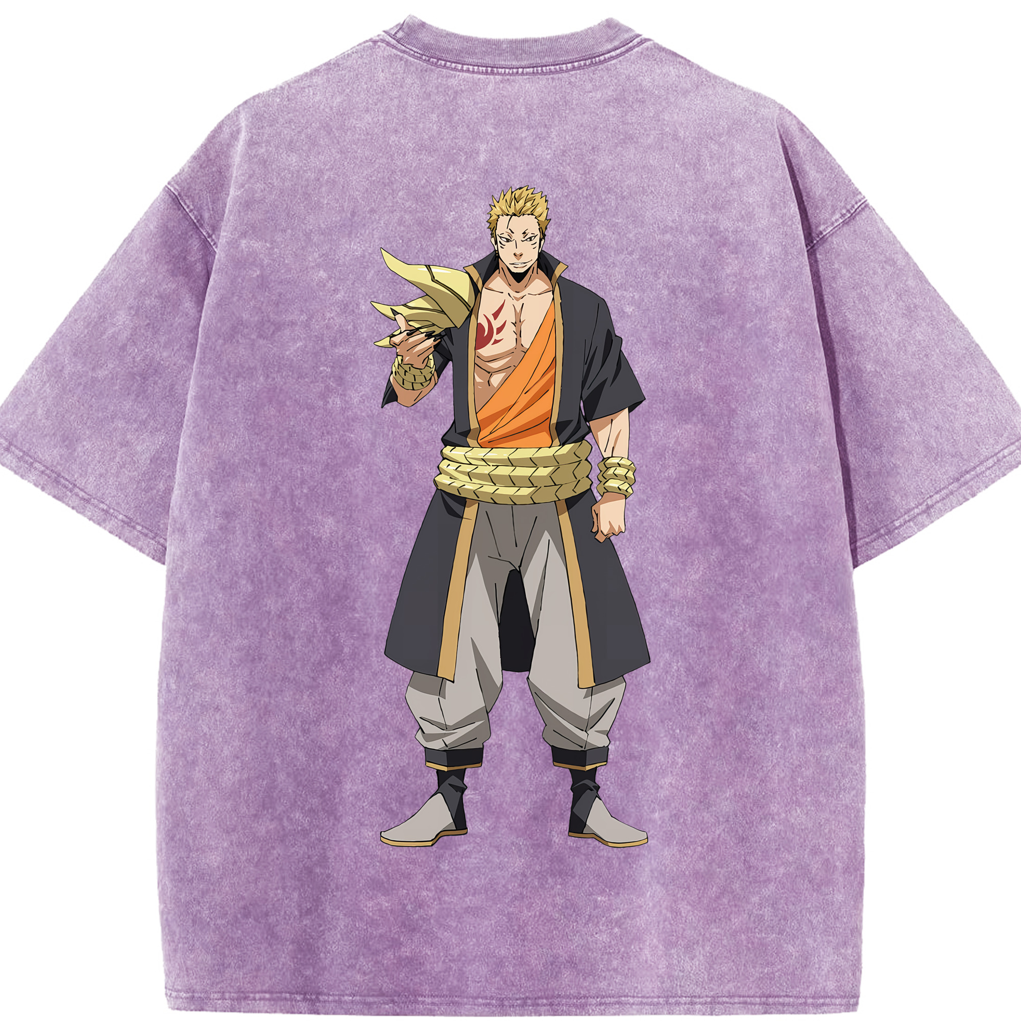 （画像用） 転スラ Regarding Reincarnated to Slime 綿100% ヴィンテージ風 半袖Tシャツ（背面プリント）