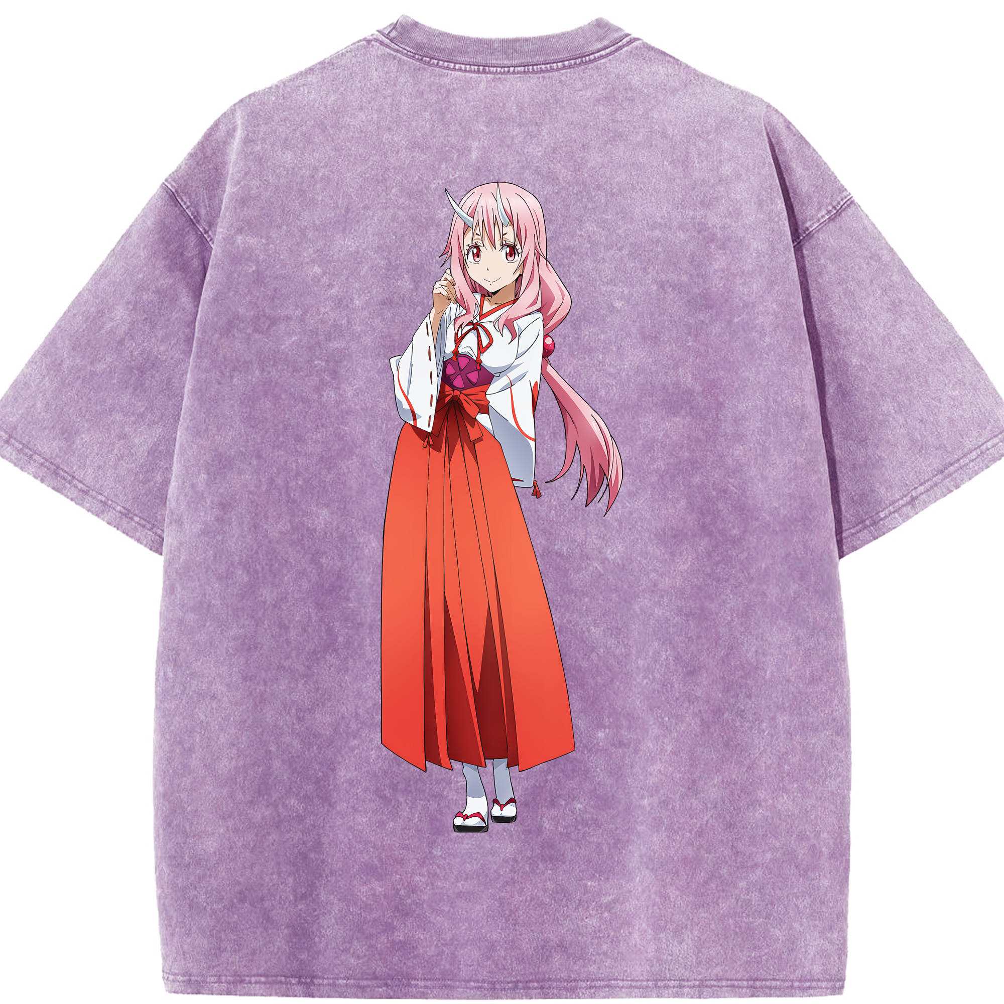 （画像用） 転スラ Regarding Reincarnated to Slime 綿100% ヴィンテージ風 半袖Tシャツ（背面プリント）
