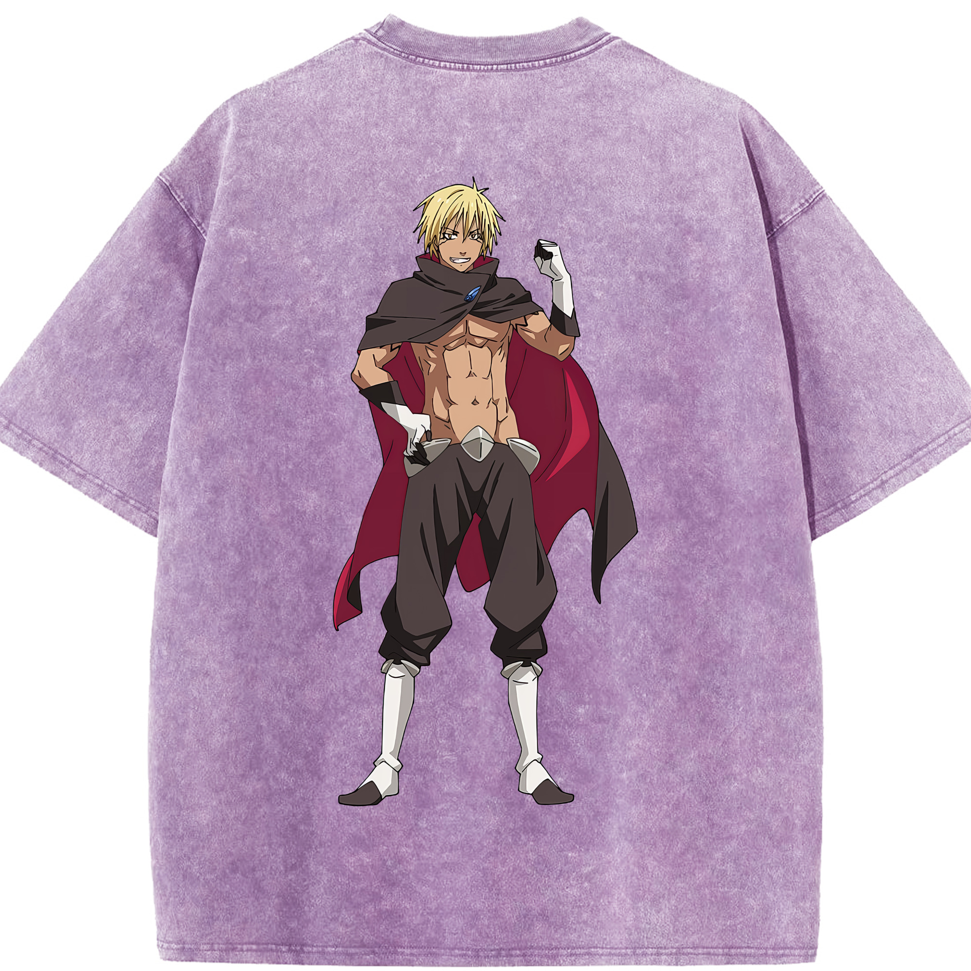 （画像用） 転スラ Regarding Reincarnated to Slime 綿100% ヴィンテージ風 半袖Tシャツ（背面プリント）
