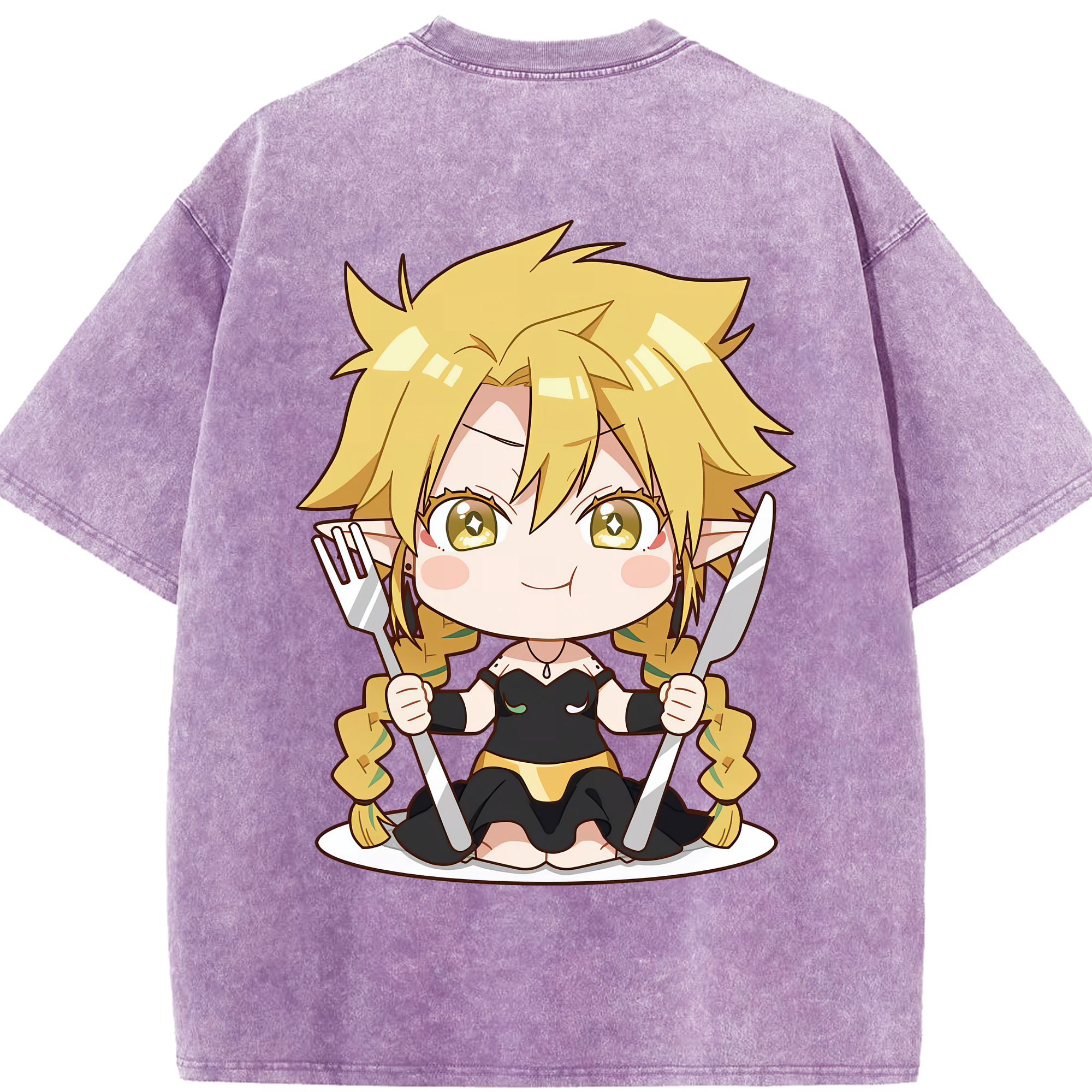 （画像用） 転スラ Regarding Reincarnated to Slime 綿100% ヴィンテージ風 半袖Tシャツ（背面プリント）