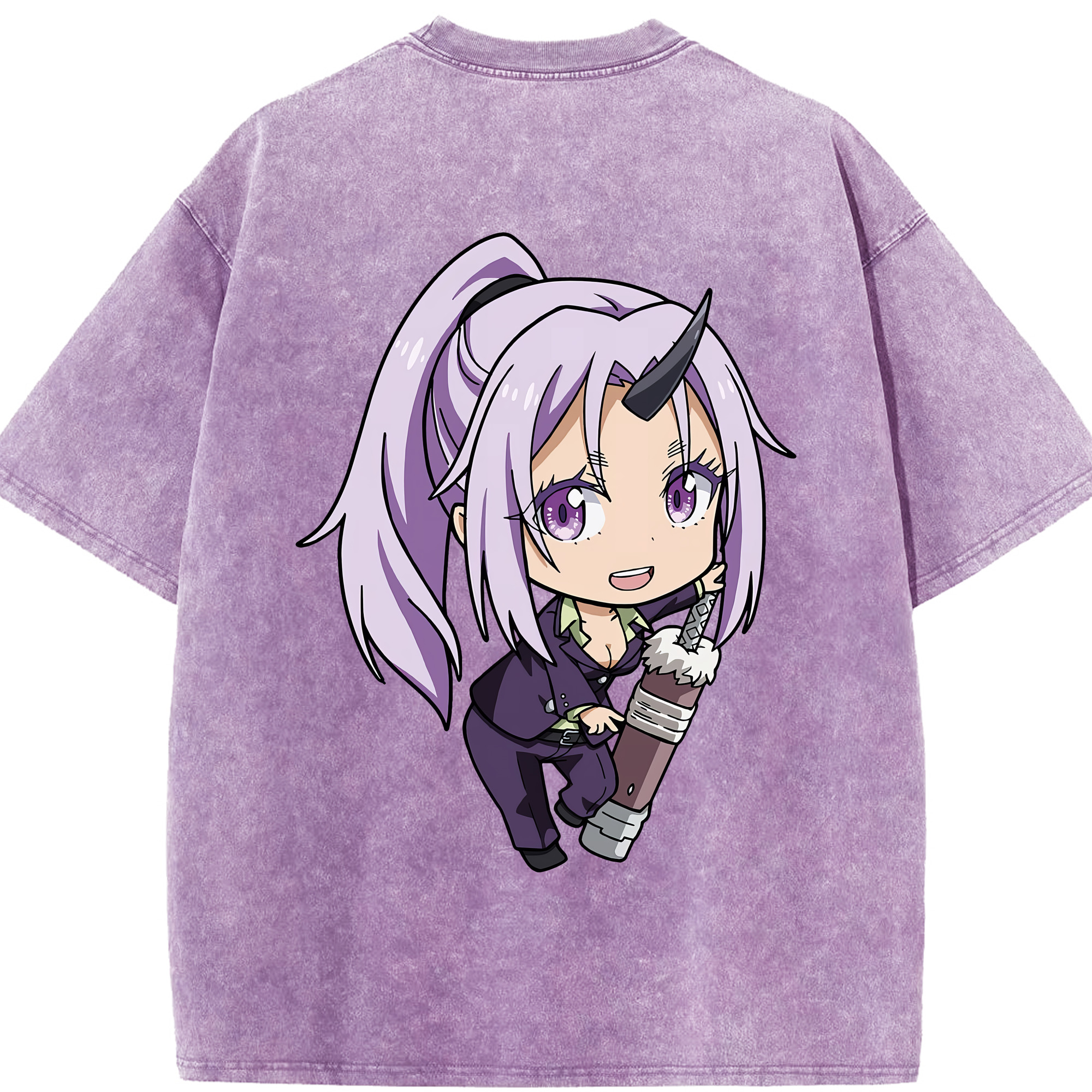 （画像用） 転スラ Regarding Reincarnated to Slime 綿100% ヴィンテージ風 半袖Tシャツ（背面プリント）