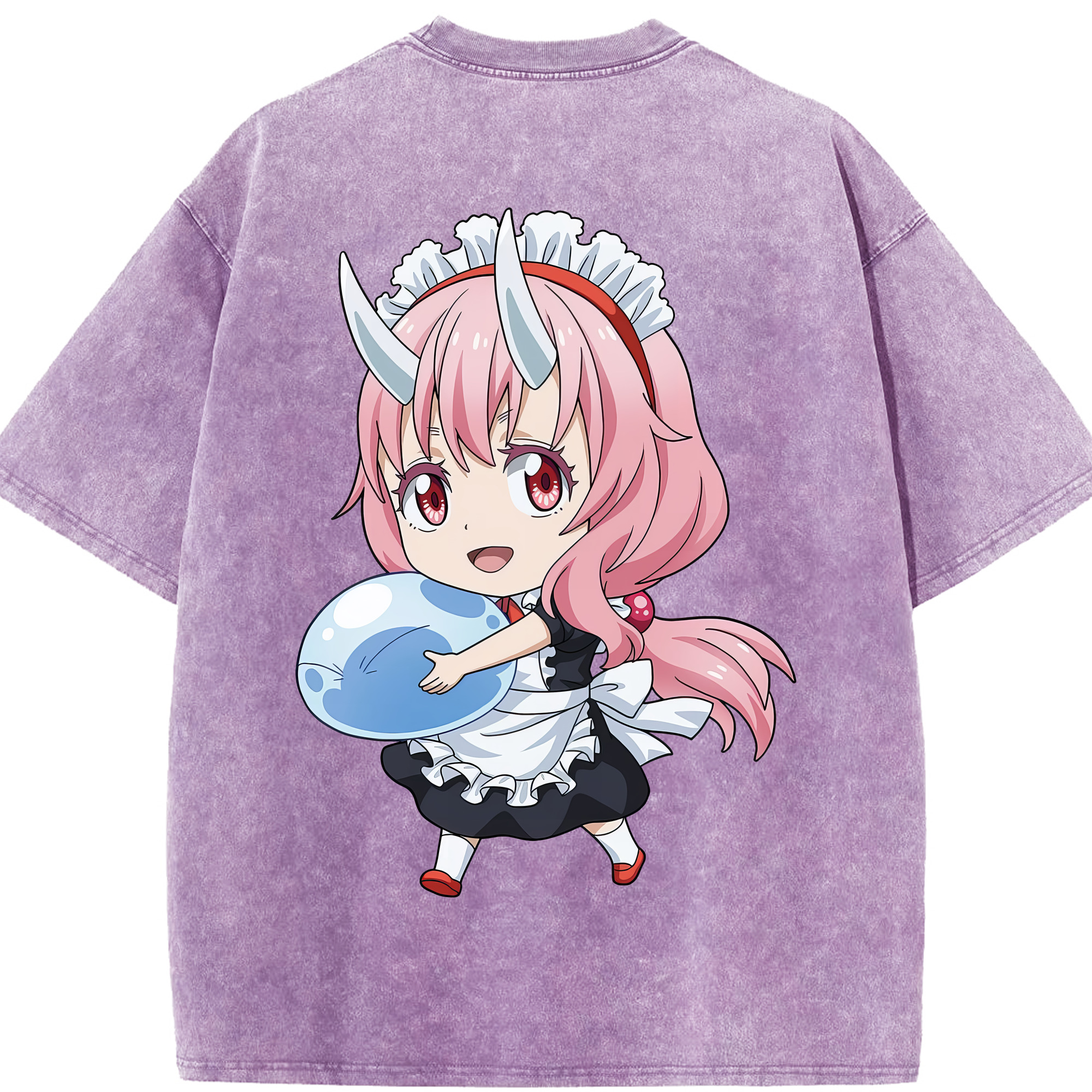 （画像用） 転スラ Regarding Reincarnated to Slime 綿100% ヴィンテージ風 半袖Tシャツ（背面プリント）