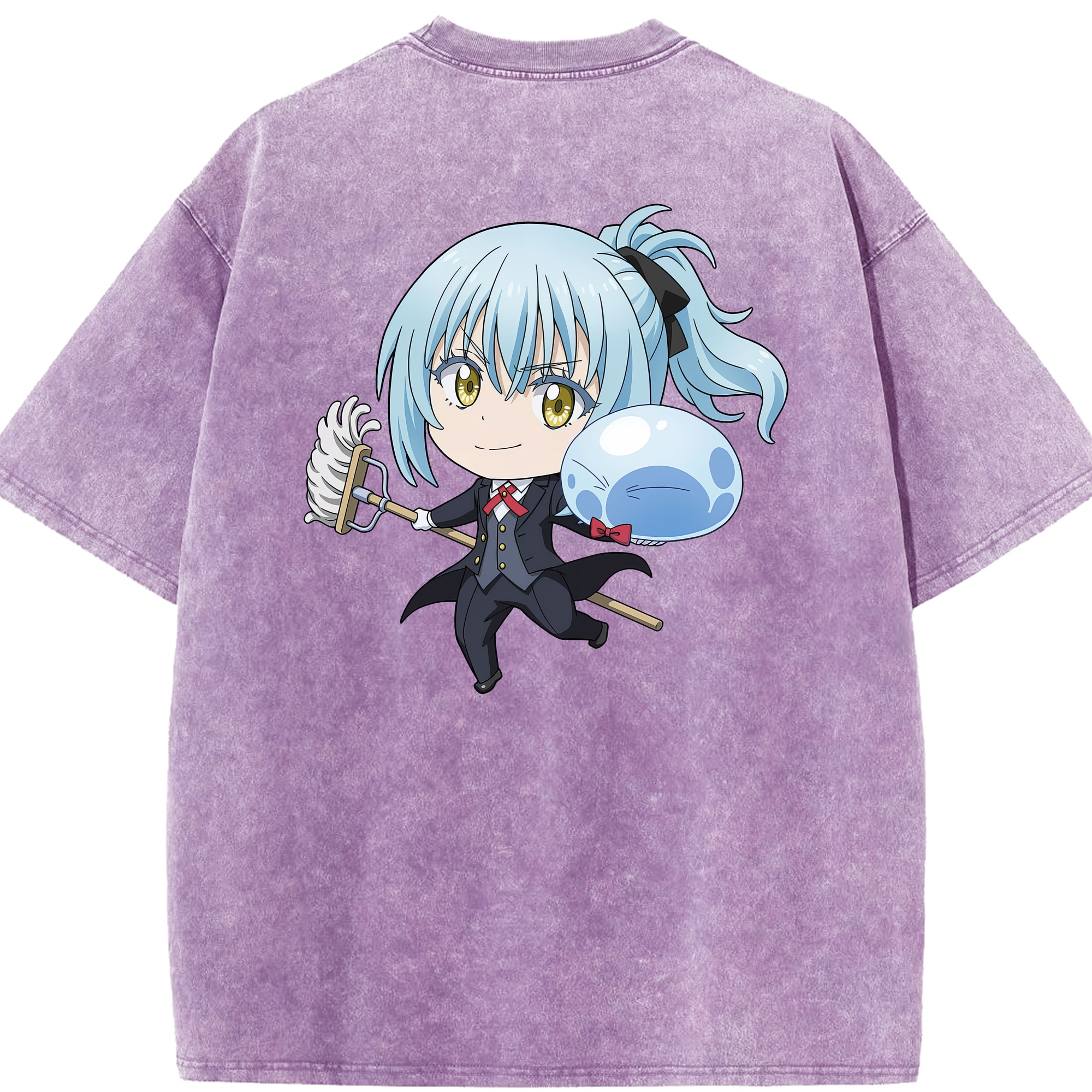 （画像用） 転スラ Regarding Reincarnated to Slime 綿100% ヴィンテージ風 半袖Tシャツ（背面プリント）
