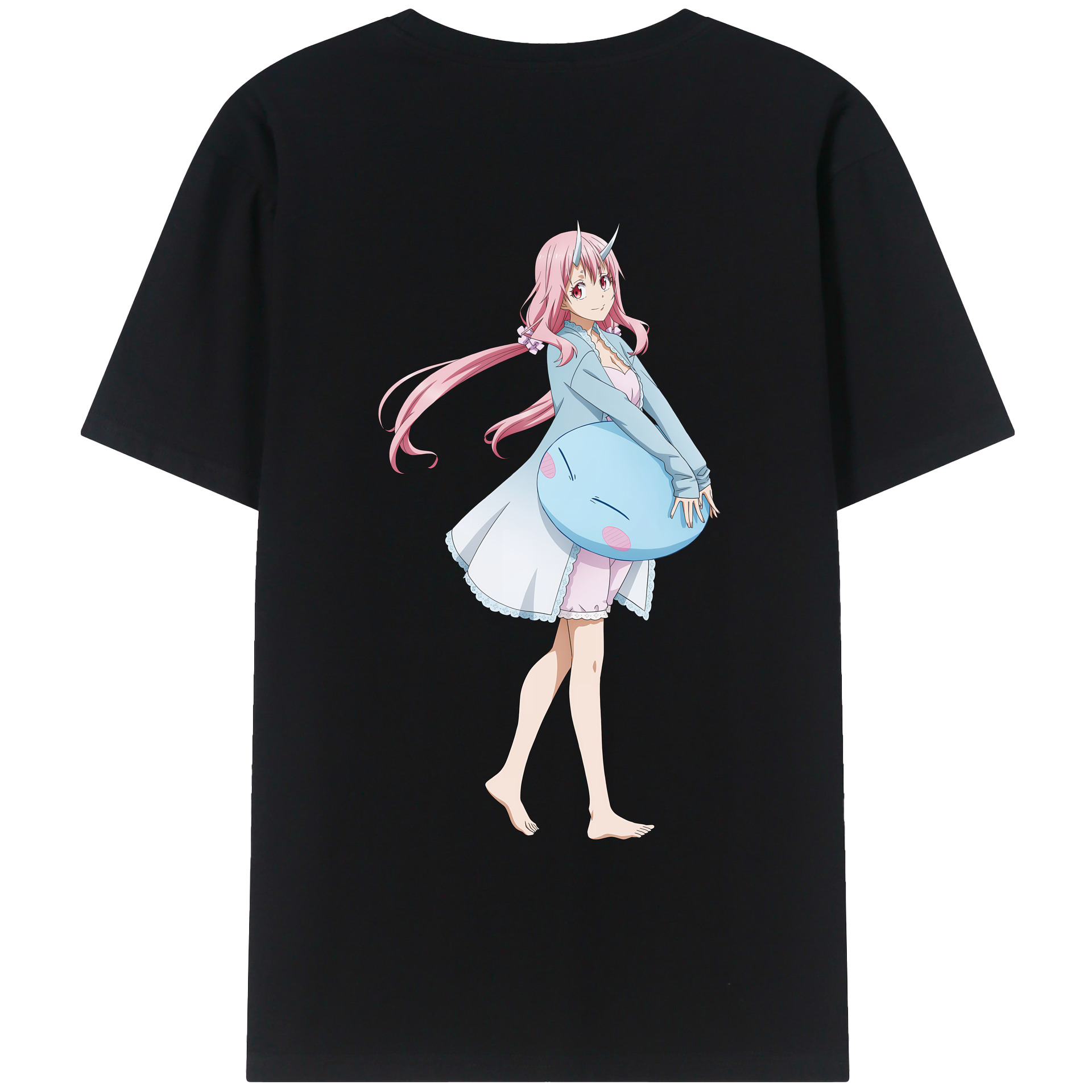 （画像用） 転スラ Regarding Reincarnated to Slime 綿100％ メンズ半袖Tシャツ（バックプリント） 通気性