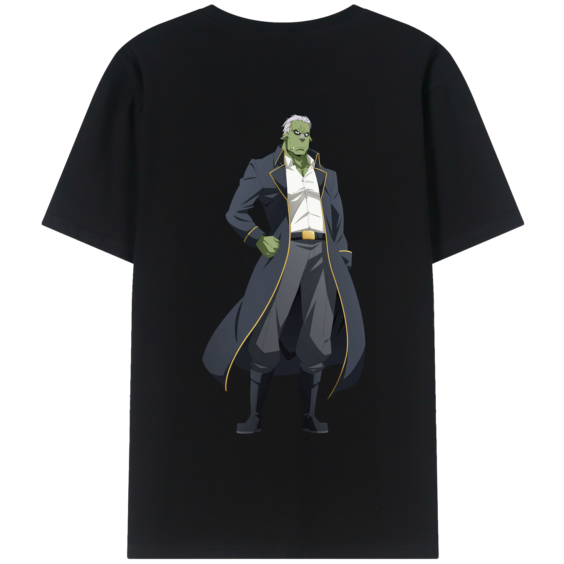 （画像用） 転スラ Regarding Reincarnated to Slime 綿100％ メンズ半袖Tシャツ（バックプリント） 通気性