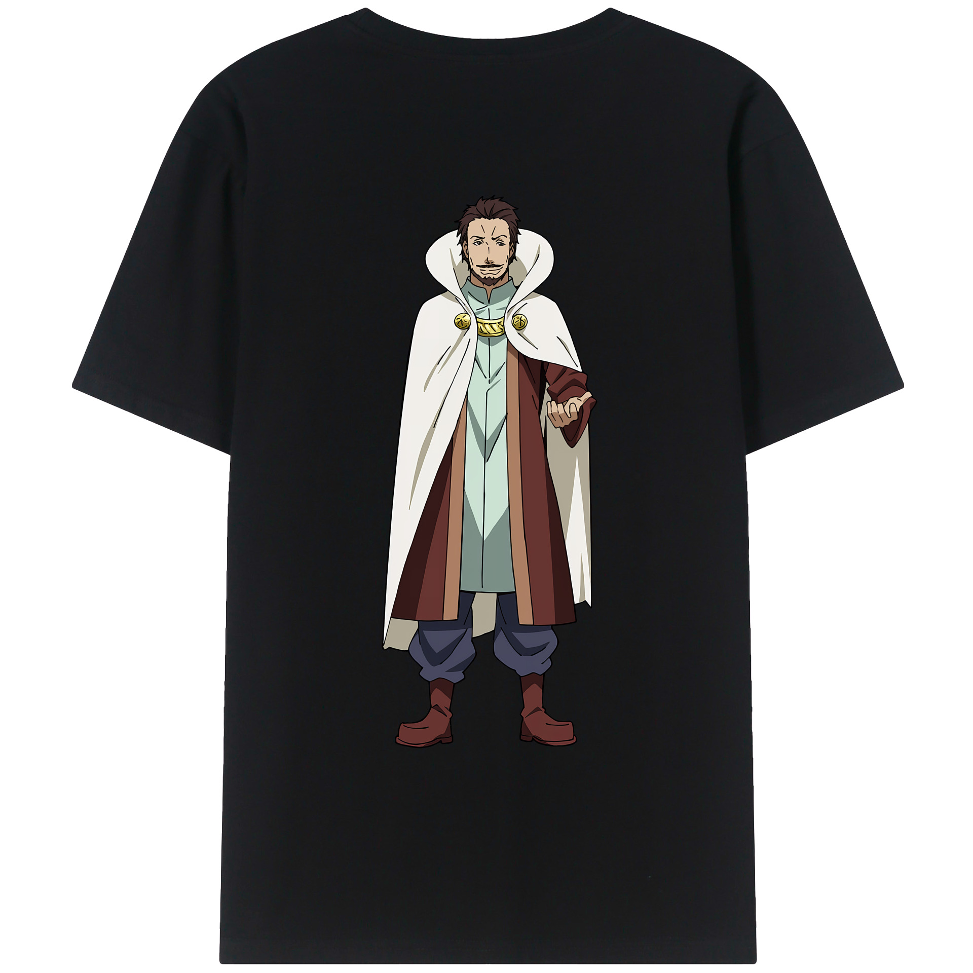 （画像用） 転スラ Regarding Reincarnated to Slime 綿100％ メンズ半袖Tシャツ（バックプリント） 通気性