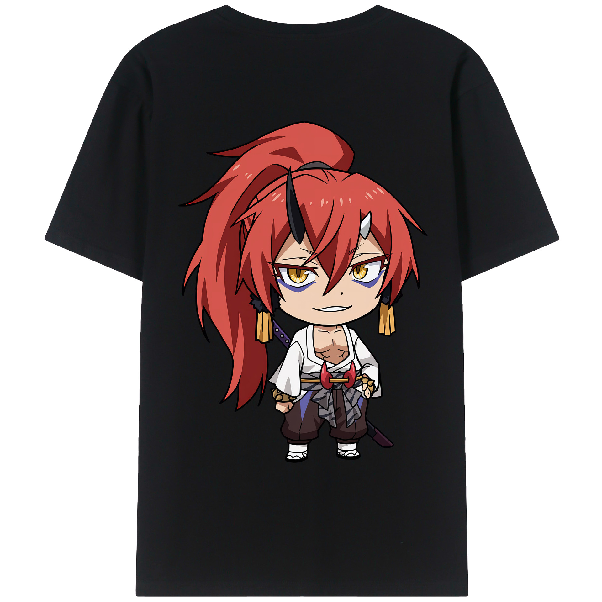 （画像用） 転スラ Regarding Reincarnated to Slime 綿100％ メンズ半袖Tシャツ（バックプリント） 通気性