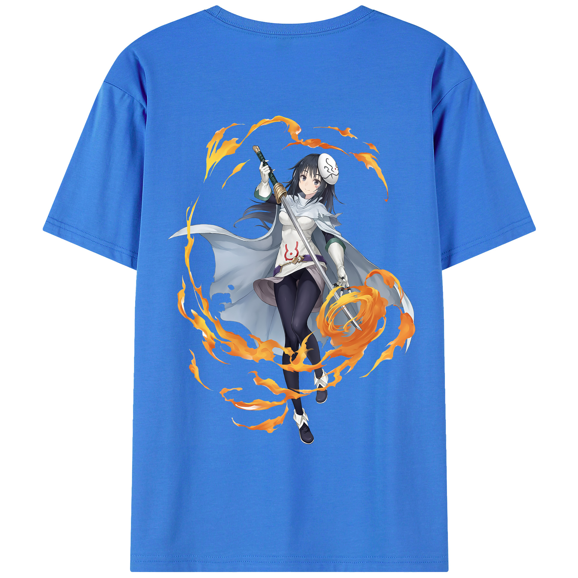 （画像用） 転スラ Regarding Reincarnated to Slime 綿100％ メンズ半袖Tシャツ（バックプリント） 通気性