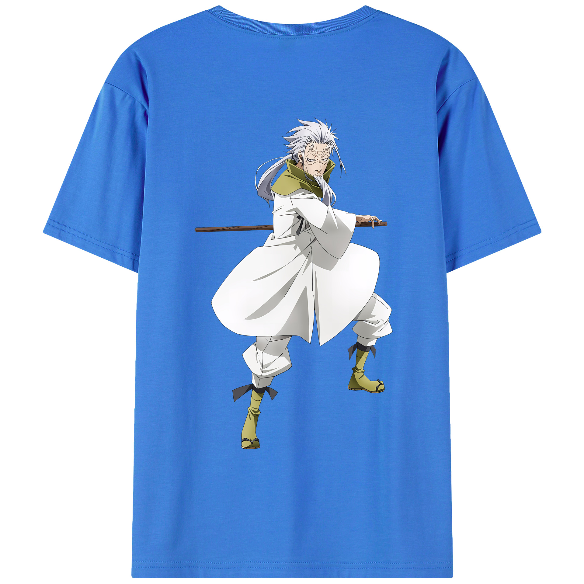 （画像用） 転スラ Regarding Reincarnated to Slime 綿100％ メンズ半袖Tシャツ（バックプリント） 通気性